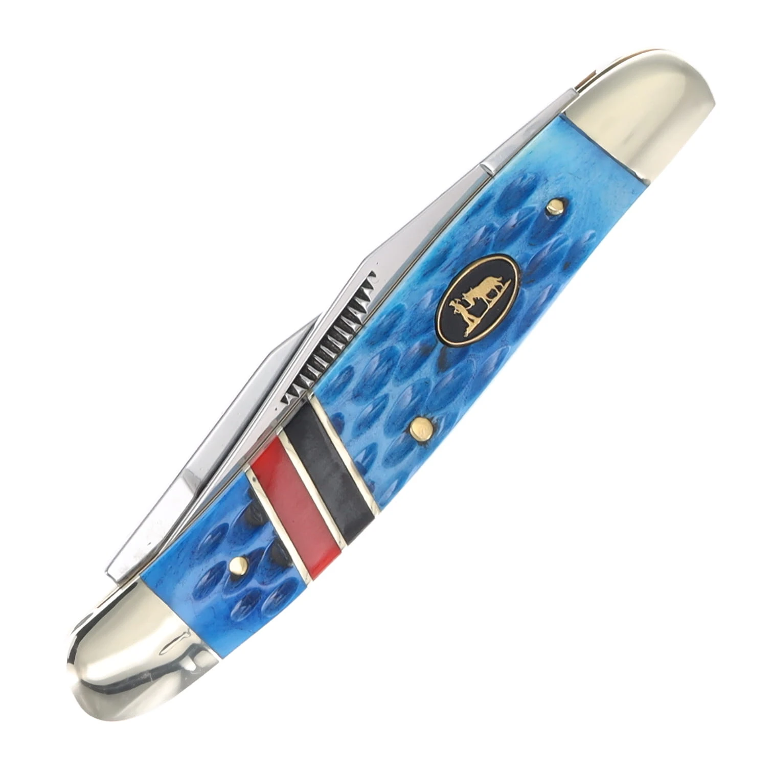 Frost Black Hills Steel Field Dog Little Muskrat Pocket Knife Blue Bone FRBKH161BLRB View 2