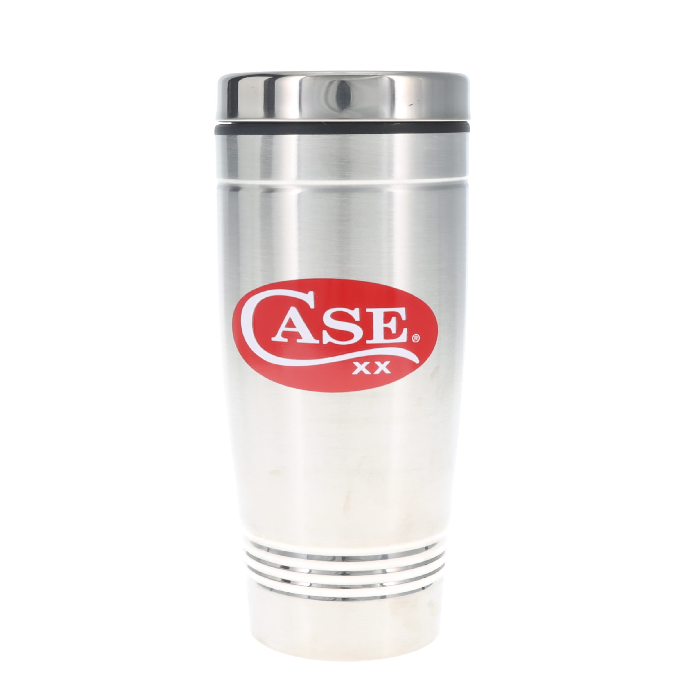 Case 18 oz Travel Mug SS With Red/White Oval Logo CA52476 View 2