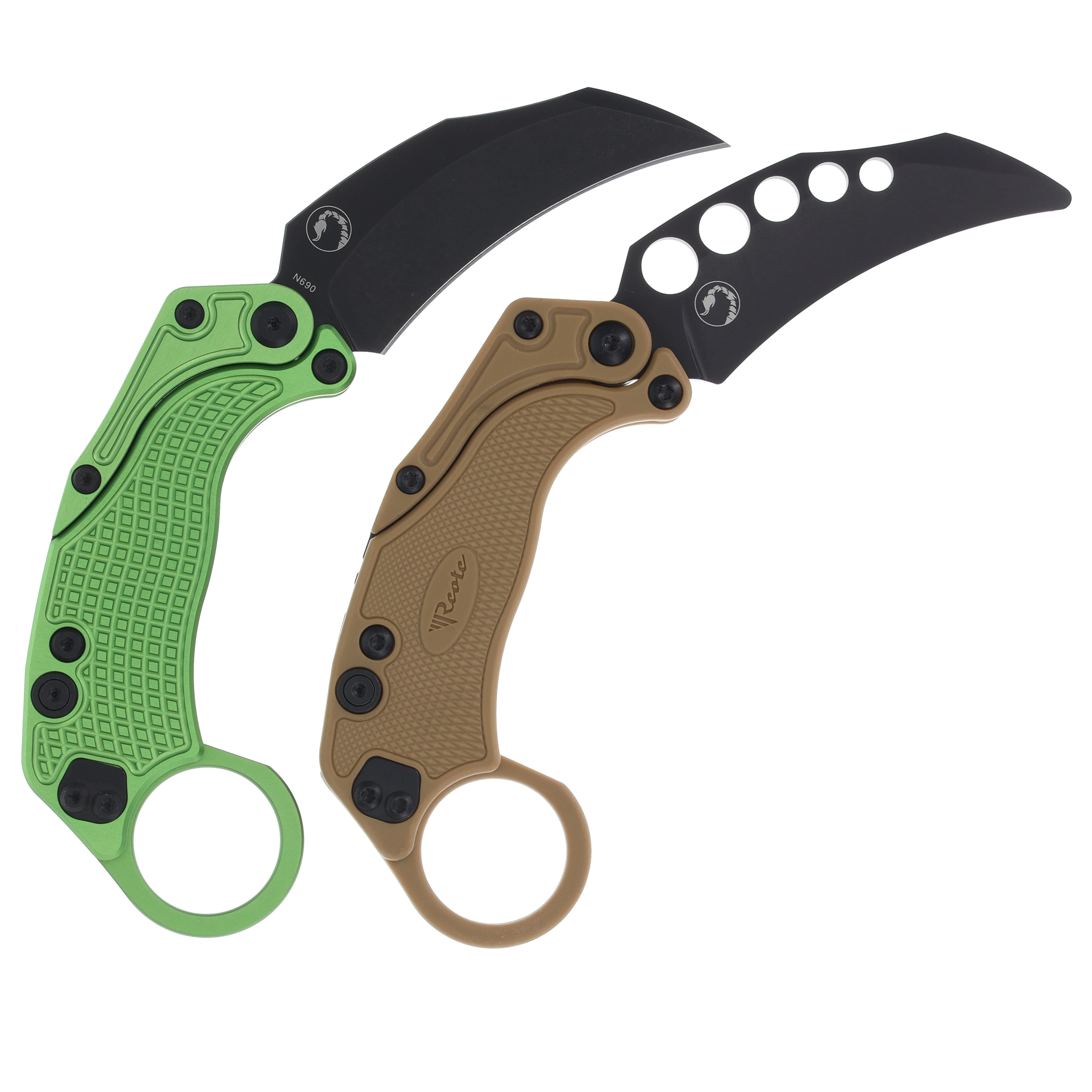Reate Exo-K Karambit Gravity Knife (Black PVD | Green Oxidized Handle) REEXOKOGBK View 2