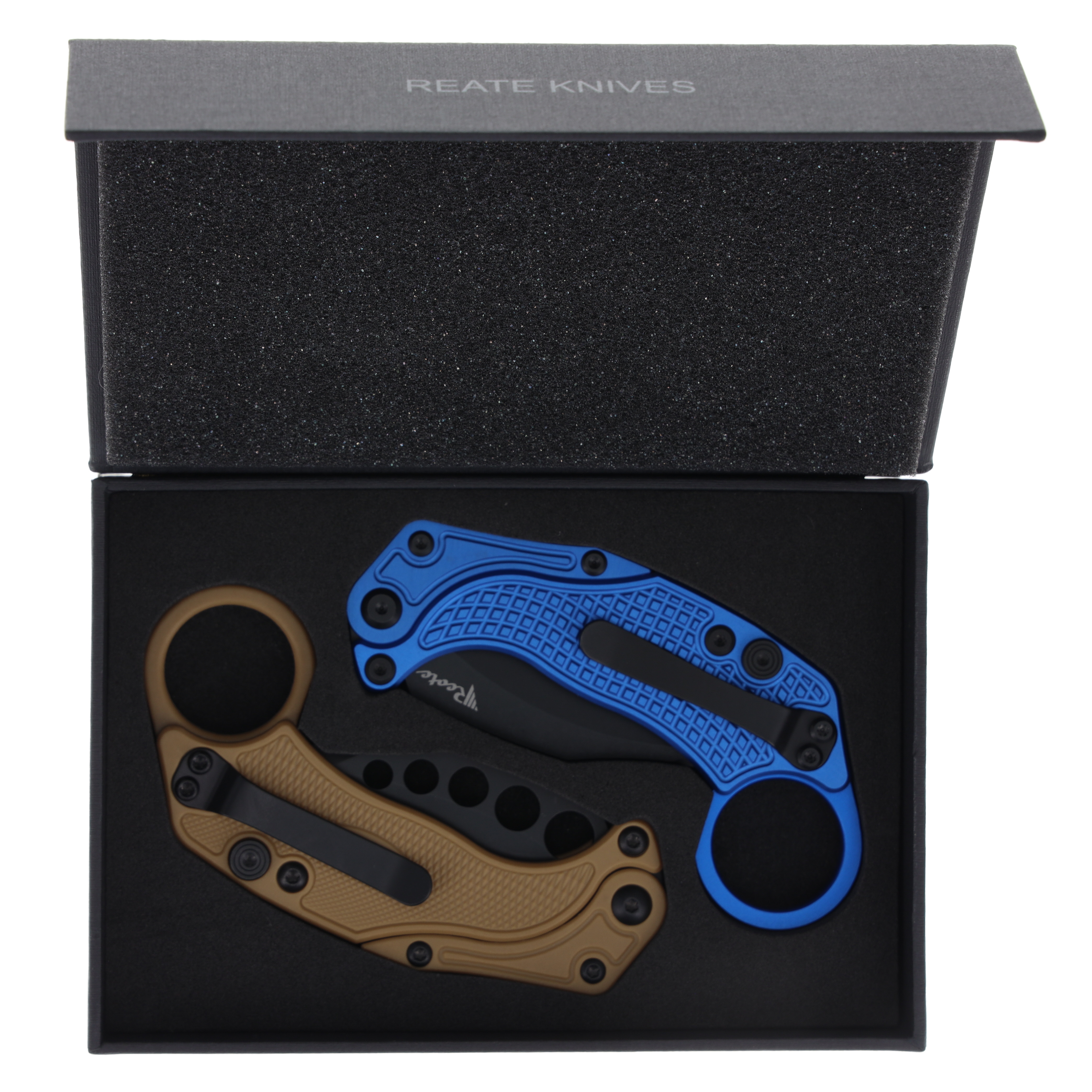 Reate Exo-K Karambit Folding Knife (Black PVD Blue Oxidized Handle) REEXOKOBLBK View 9