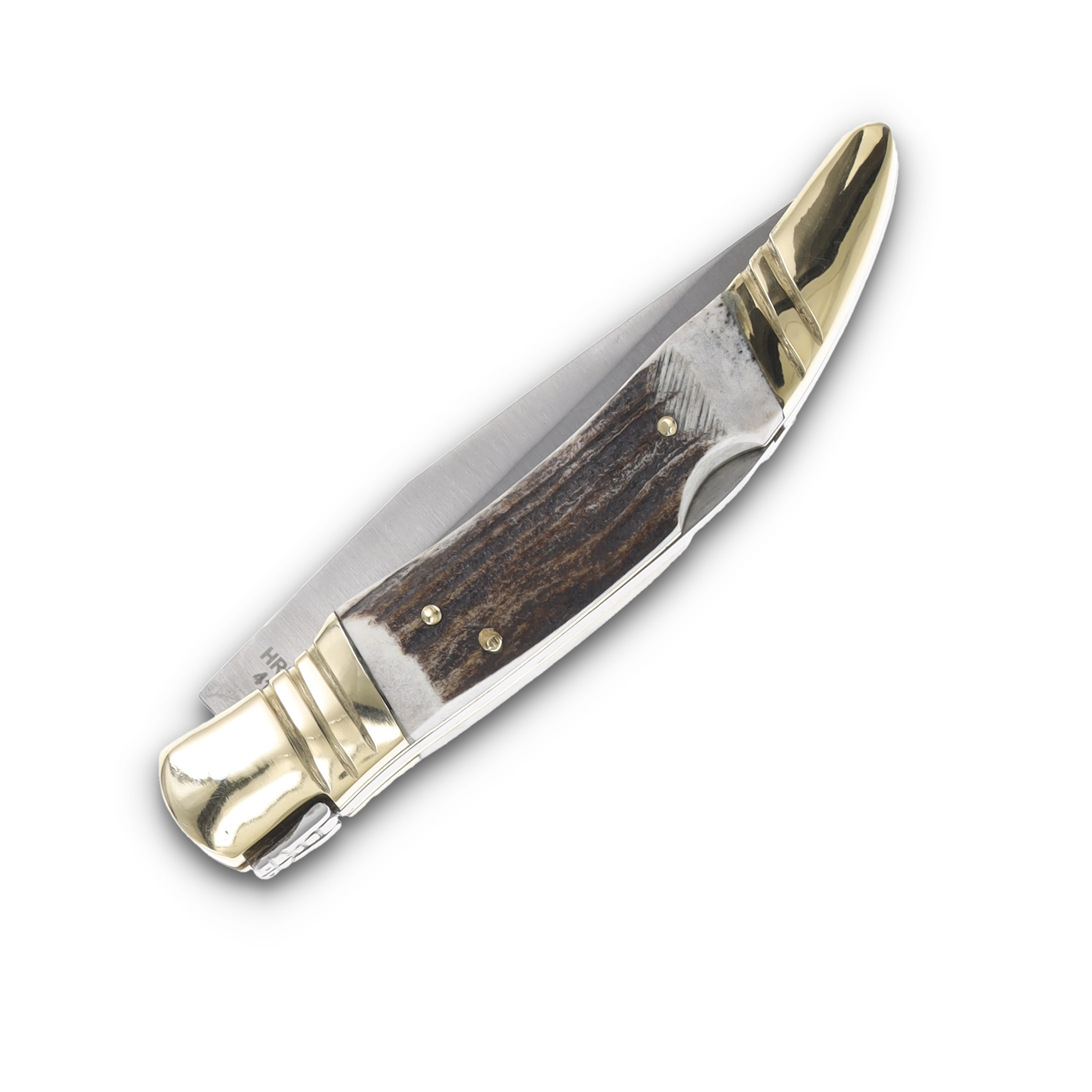 Hen & Rooster 5" Deer Stag Lockback Toothpick Folding Knife HRI50445 View 6