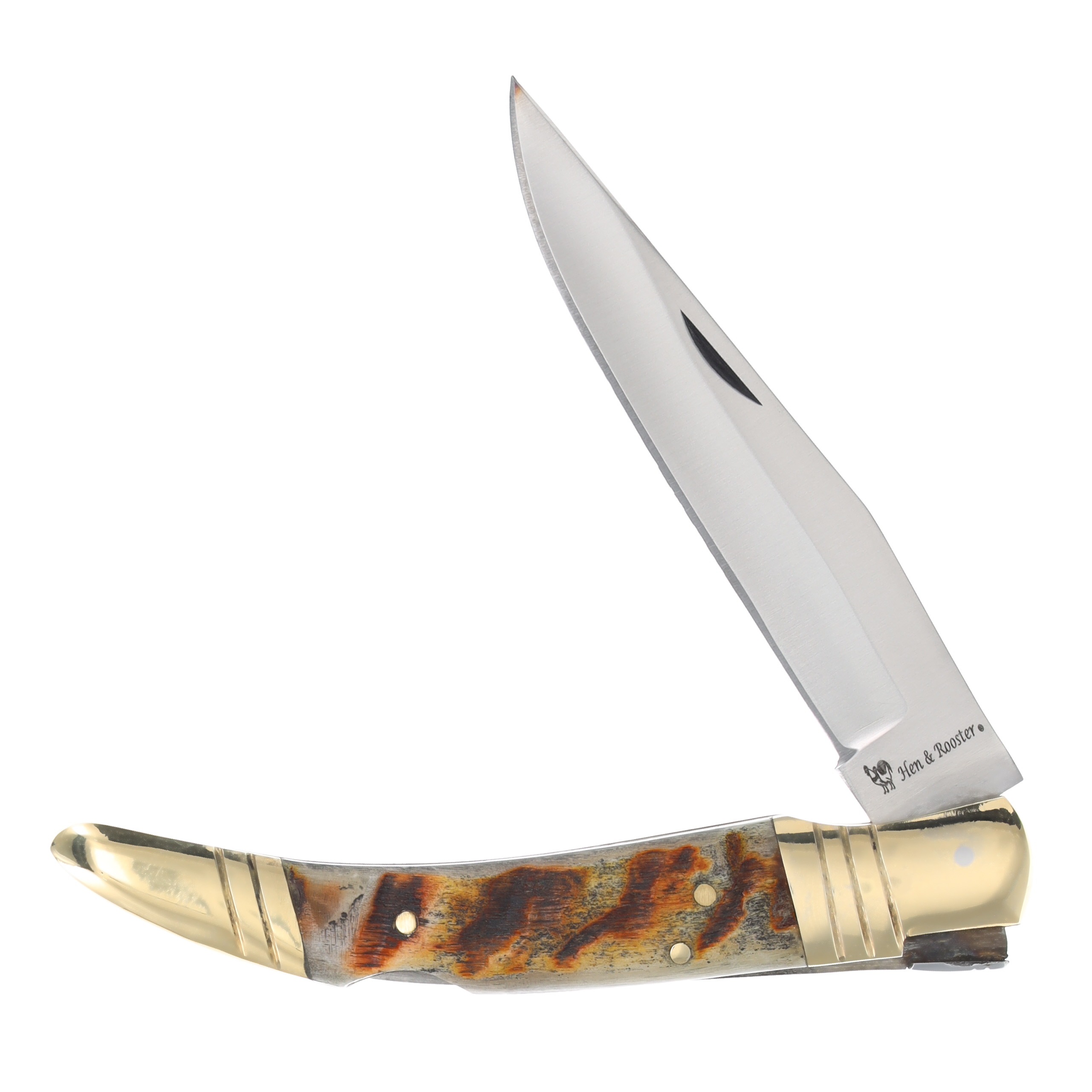 Hen & Rooster 5" Ram's Horn Lockback Toothpick Folding Knife HRI5044RAM5 View 1