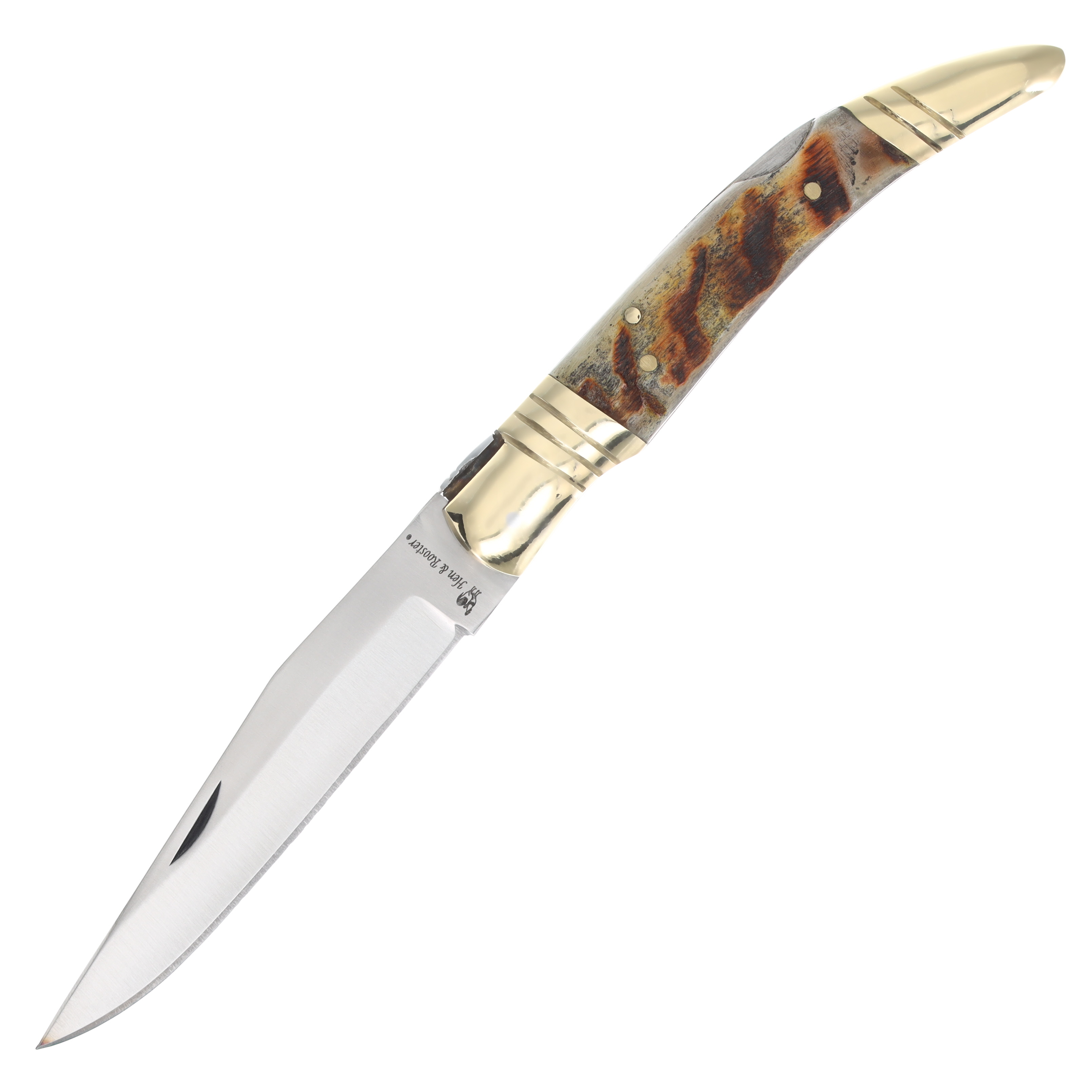 Hen & Rooster 5" Ram's Horn Lockback Toothpick Folding Knife HRI5044RAM5 View 3