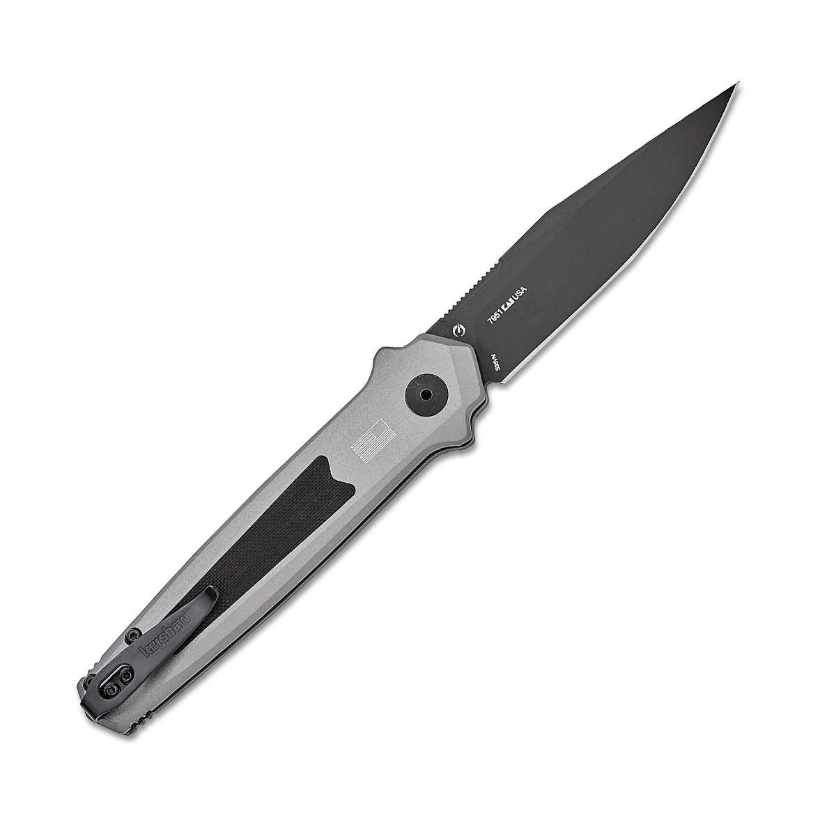 Kershaw Auto Launch 17 OTS Auto Gray Anodized Aluminum G-10 3.5in Plain AUKS7951 View 2