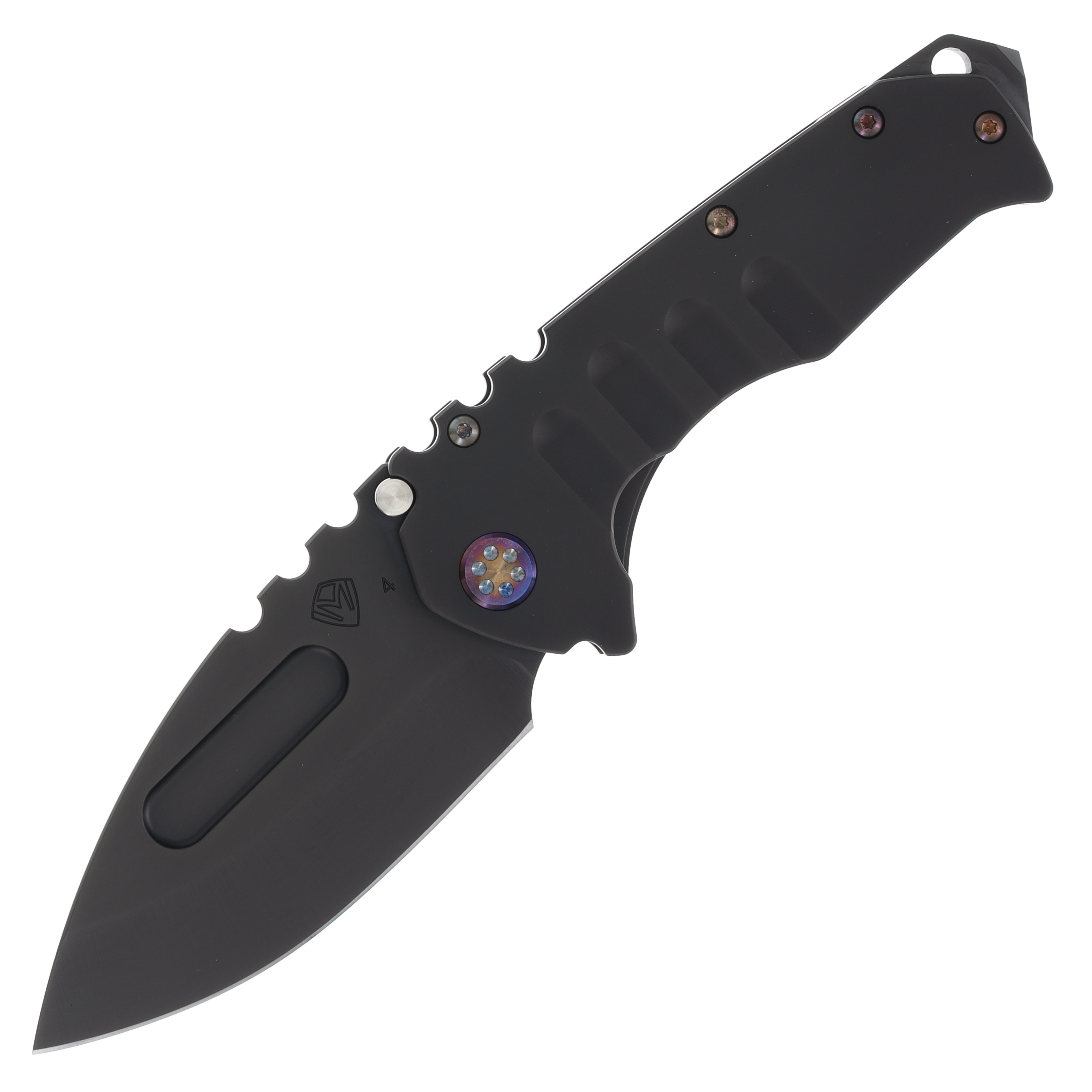 Medford Praetorian T Folding Knife PVD Drop Point/PVD Handles/Flamed Hardware MK0124PD-30PV-TFCF-BP View 1