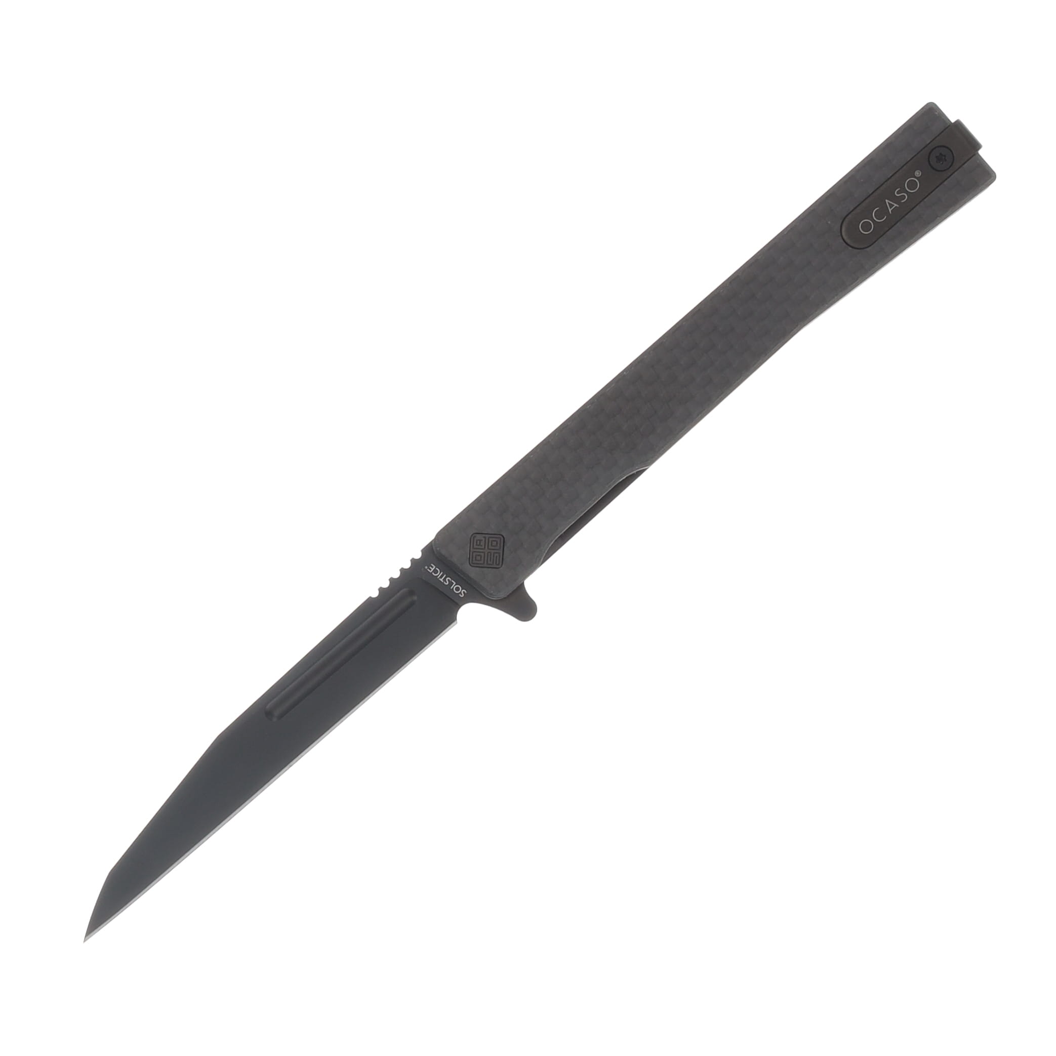 Ocaso Solstice Folding Knife Black Wharncliffe/Carbon Fiber 8WFB View 1