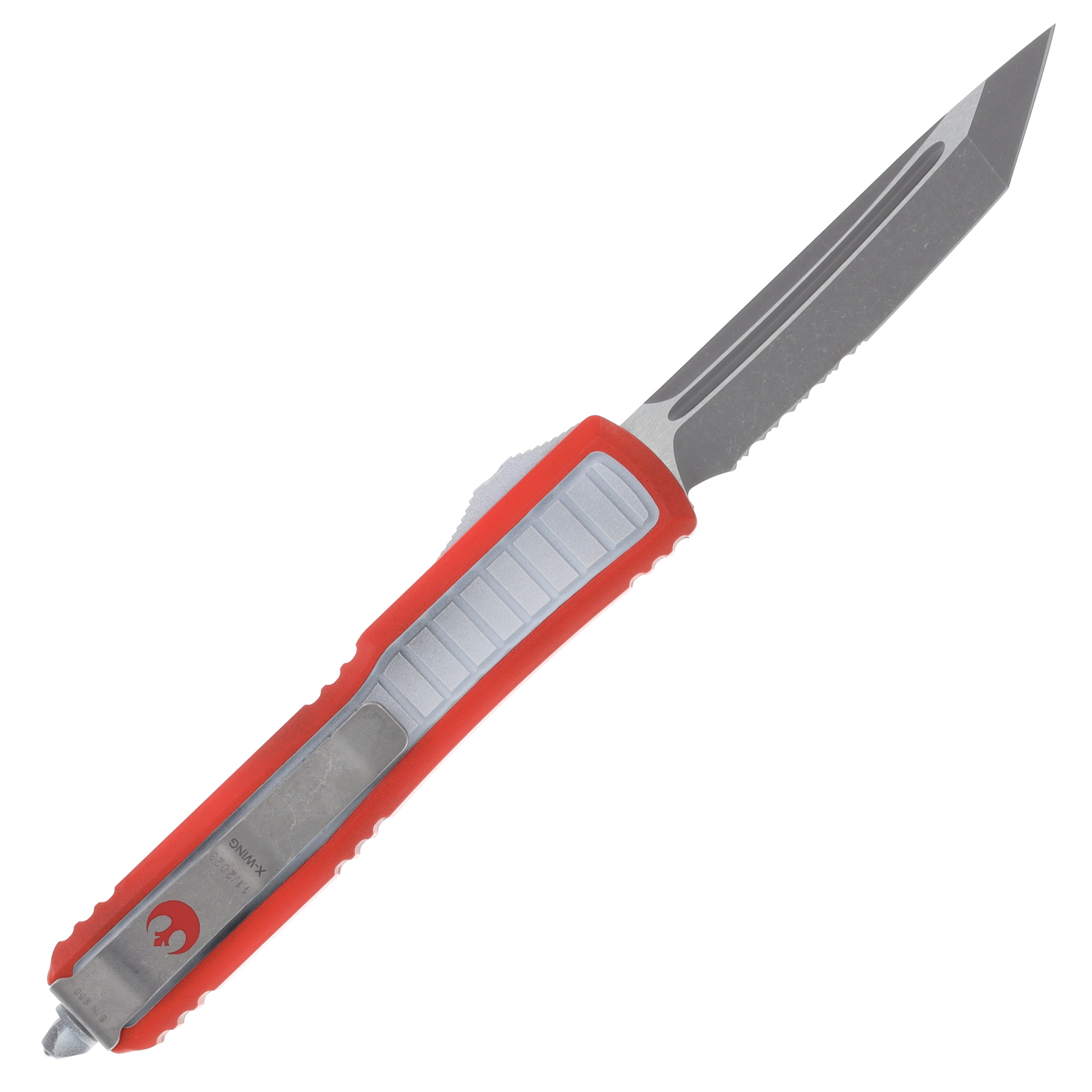 Microtech SMKW Exclus. X-Wing Ultratech OTF Auto Red Alum Apocalyptic Part Serr Tanto AUMT12311XW View 2