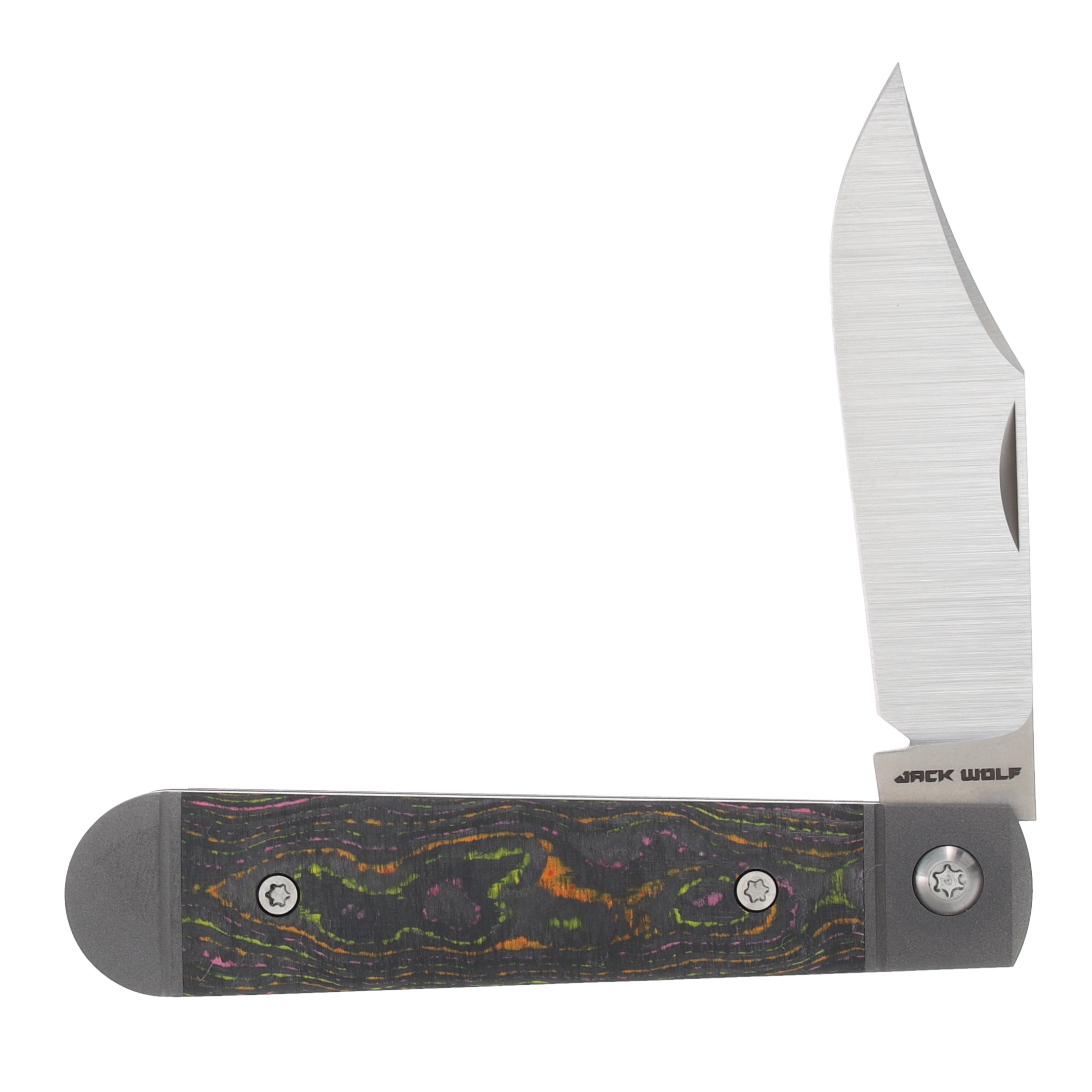 Jack Wolf Knives Little Bro Jack Folding Knife Party CamoCarbon Flo LILBR-01-CC-FLO View 1