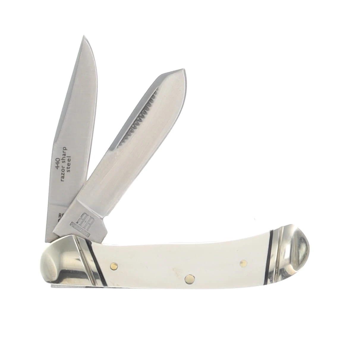 Rough Ryder White Micarta Tiny Trapper Folding Knife RR2657 View 2