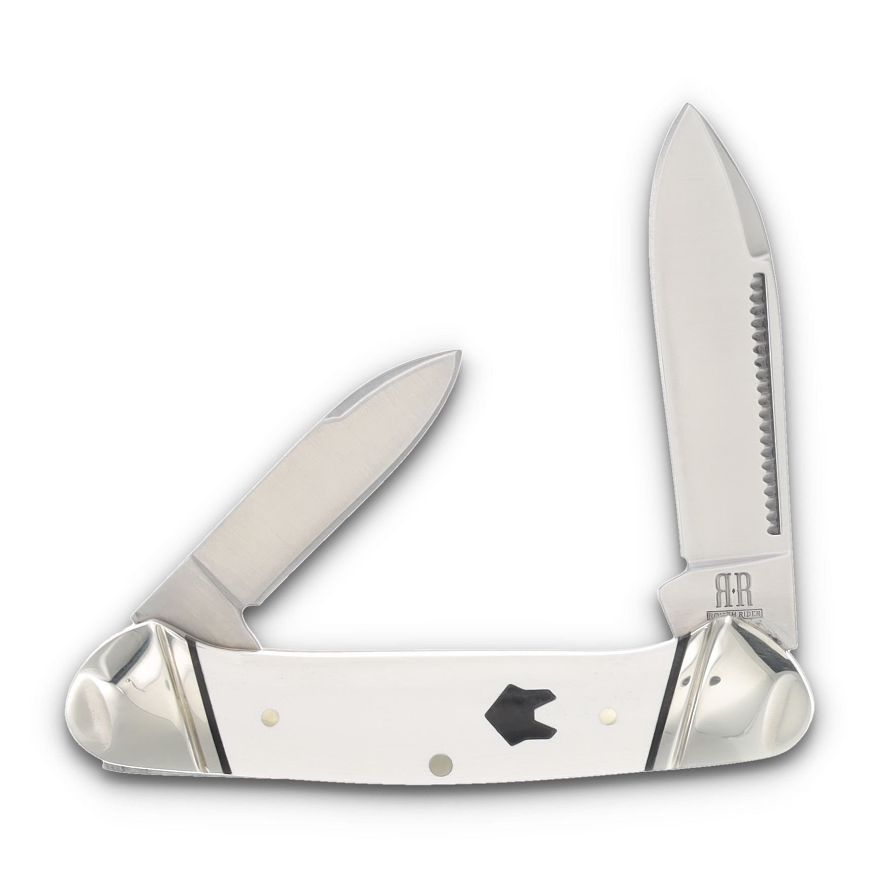Rough Ryder White Micarta Mini Canoe Folding Knife RR2661 - Smoky