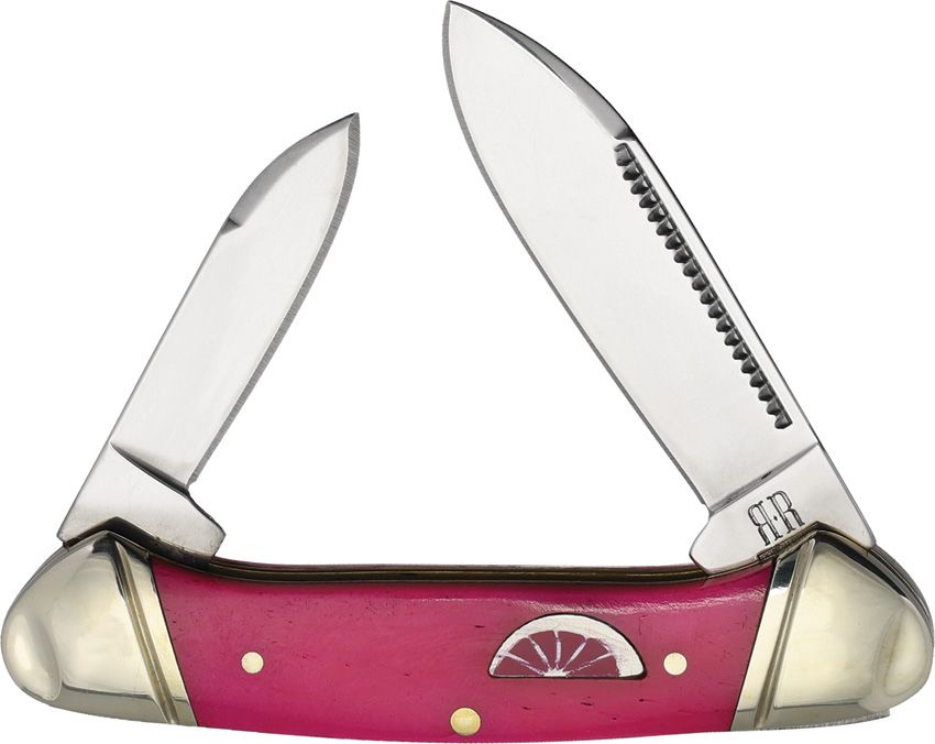 Rough Ryder Pink Smooth Bone Mini Canoe Folding Knife RR2662 View 1