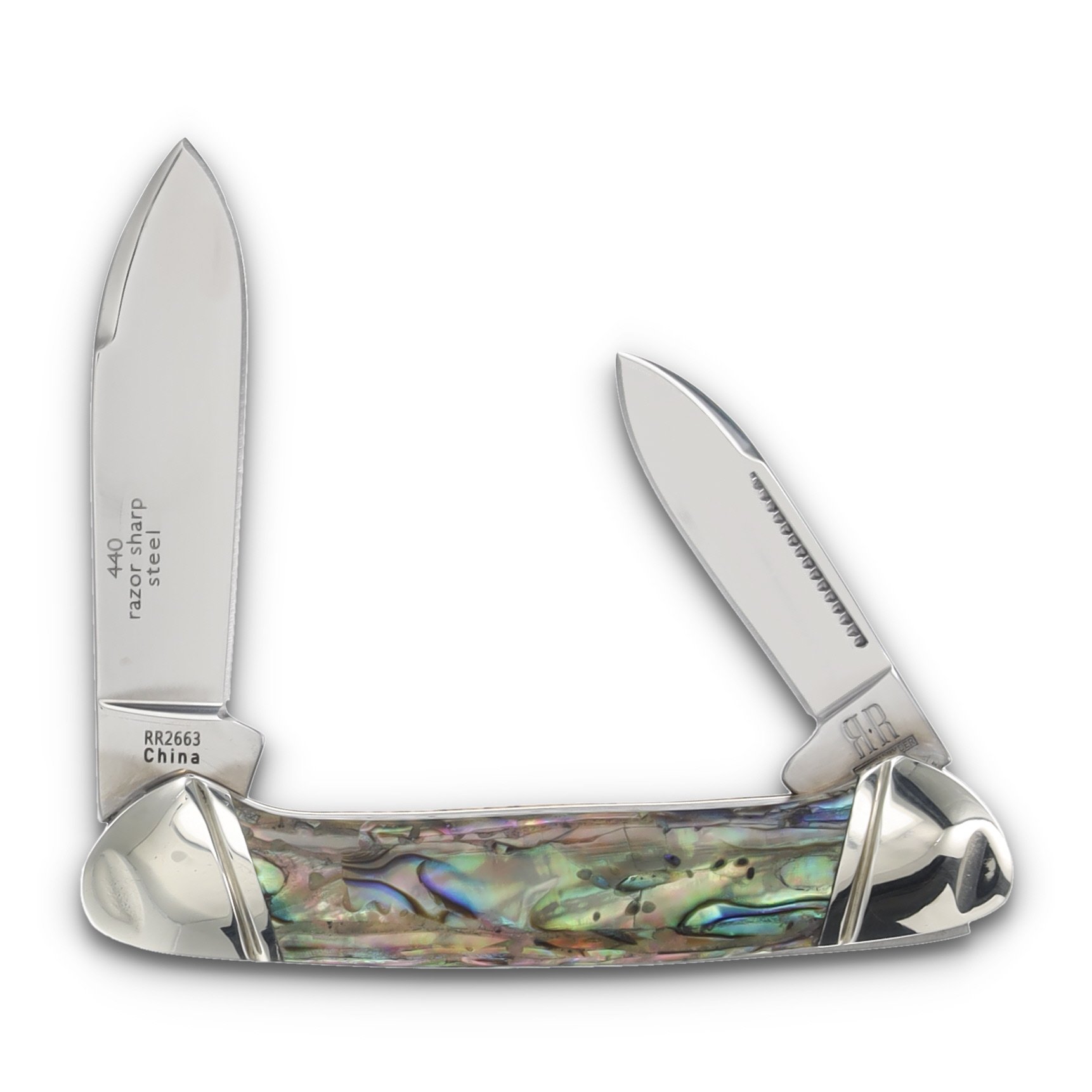 Rough Ryder Abalone Mini Canoe Folding Knife RR2663 View 2