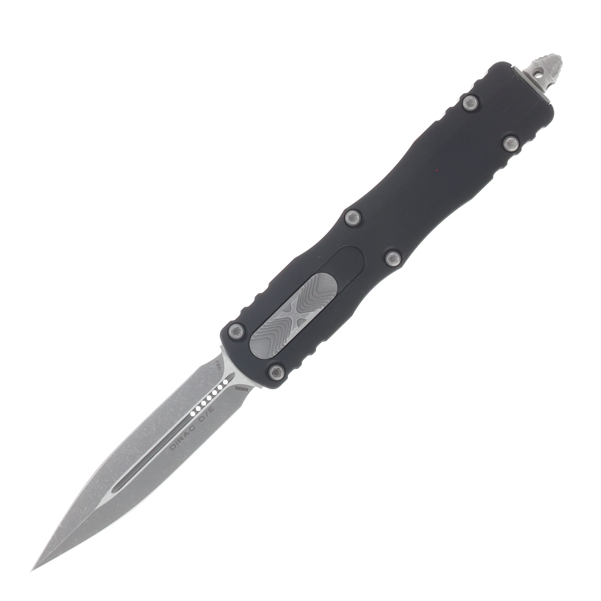 Microtech Dirac OTF Automatic Knife Stonewash Apocalyptic Dagger/Black AUMT22510AP View 1