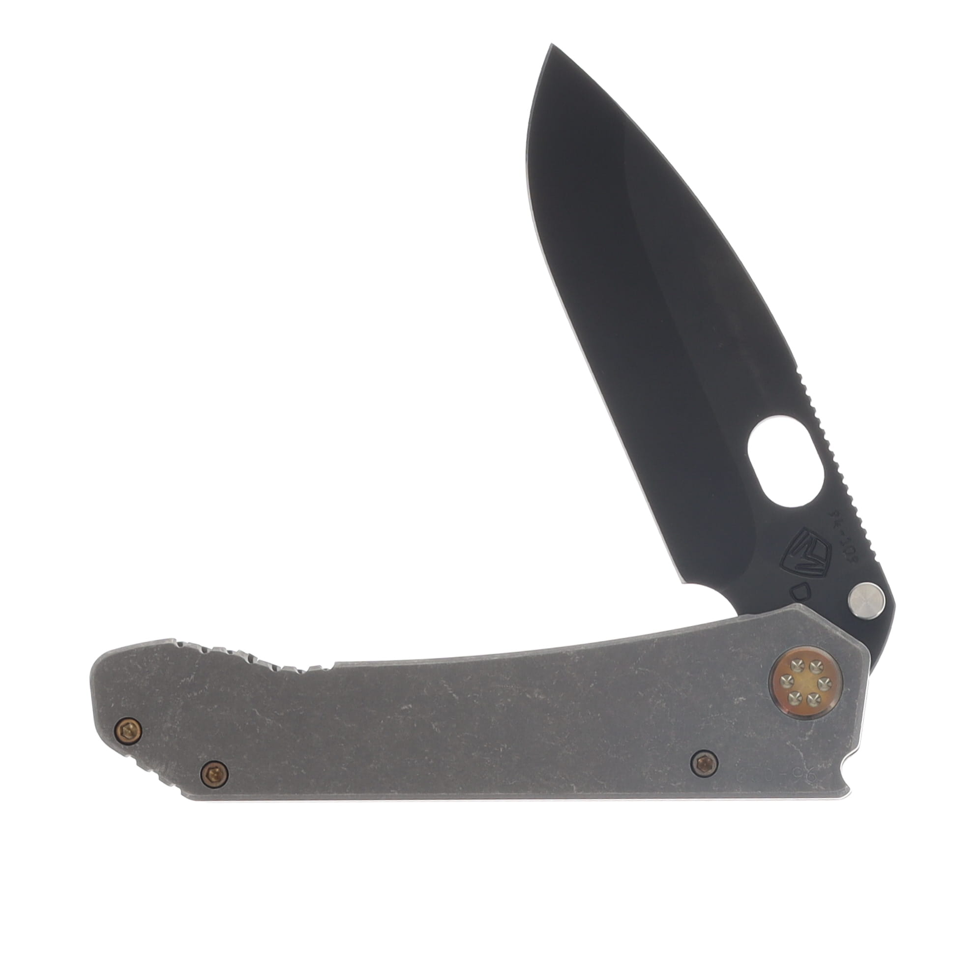 Medford 187 DP Framelock Folding Knife 3.75in PVD D2 Tumbled Titanium/PVD Clip MK002DPQ-01TM-TPCVP-Q4 View 3