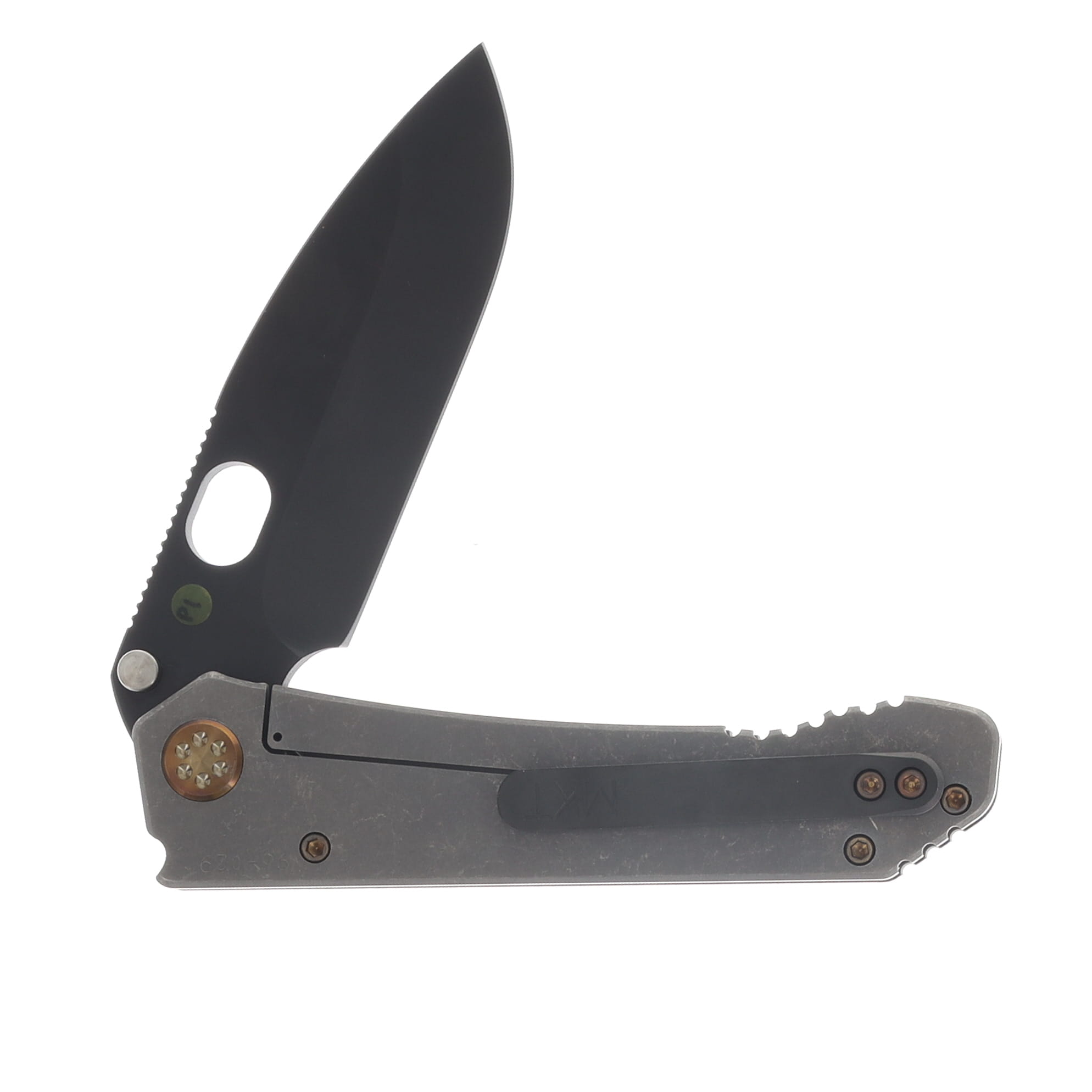 Medford 187 DP Framelock Folding Knife 3.75in PVD D2 Tumbled Titanium/PVD Clip MK002DPQ-01TM-TPCVP-Q4 View 4