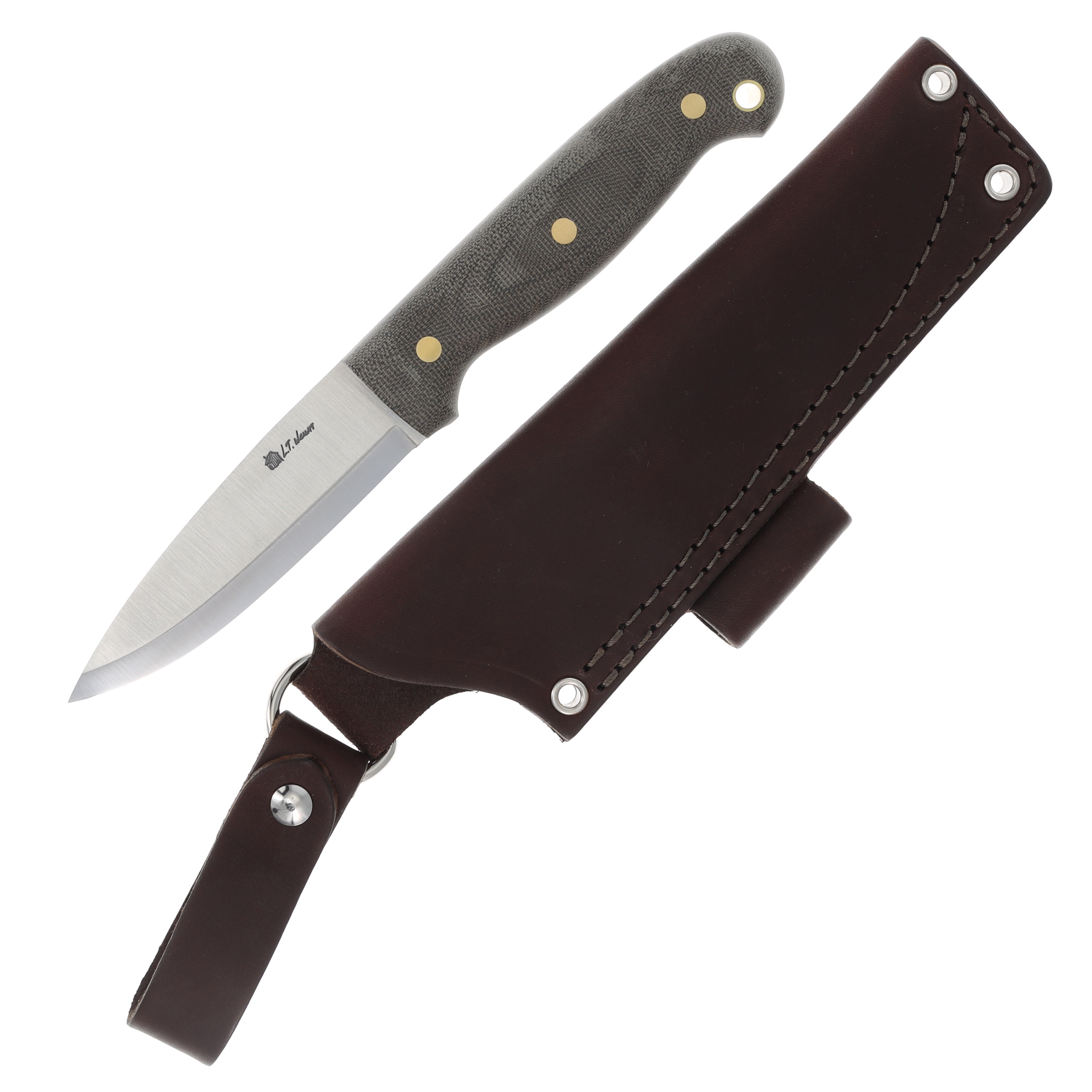 LT Wright Genesis Scandi Fixed Blade Knife (Green Micarta) LTG01SGM View 1