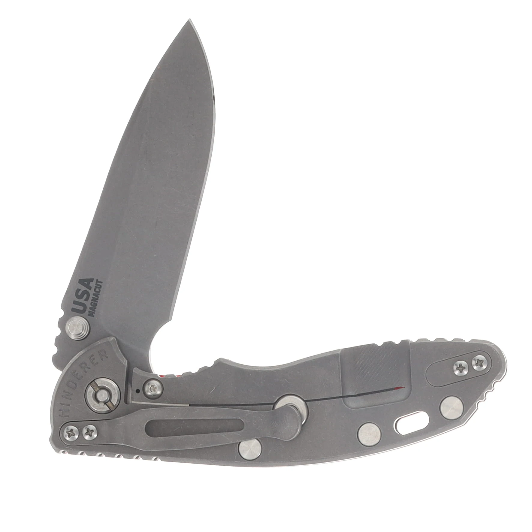 Hinderer XM-18 3.5 Framelock Folding Knife (Working Finish 20CV Spear Point | Red G-10) KXM35SPEWFRD View 4