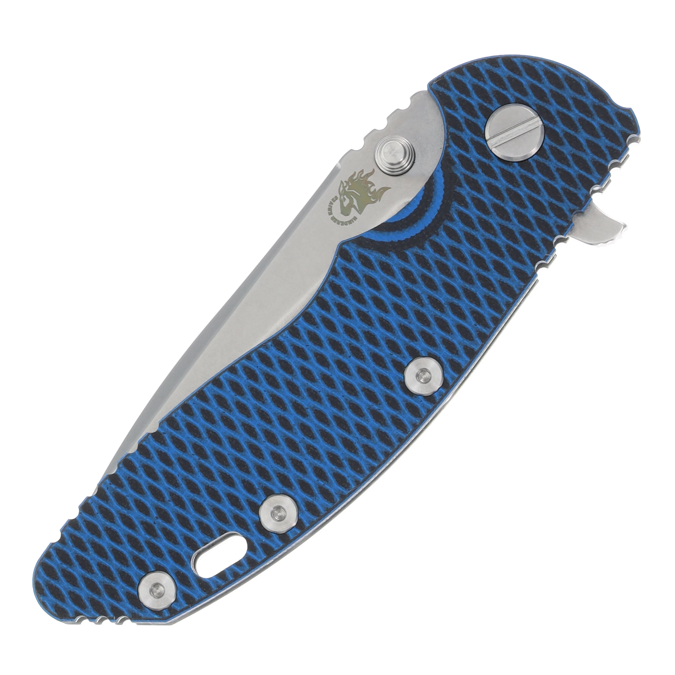 Hinderer XM-18 3.5 Framelock Folding Knife (Stonewash 20CV Spear Point | Blue/Black G-10) KXM35SPESWBLBK View 5