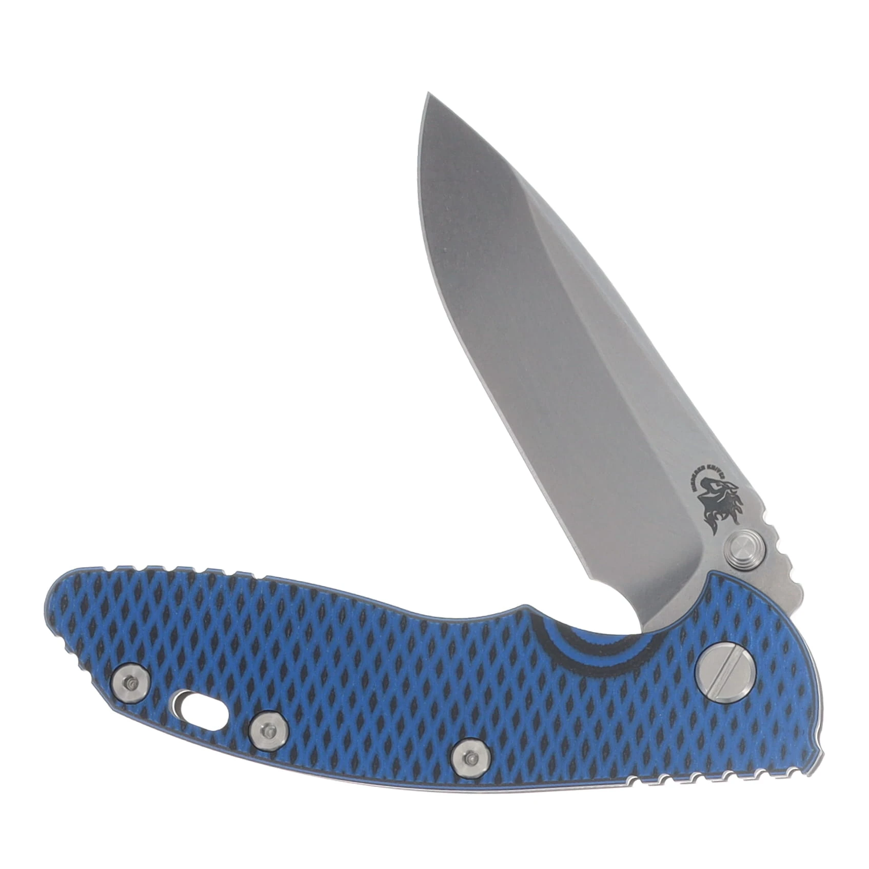 Hinderer XM-18 3.5 Framelock Folding Knife (Stonewash 20CV Spear Point | Blue/Black G-10) KXM35SPESWBLBK View 3