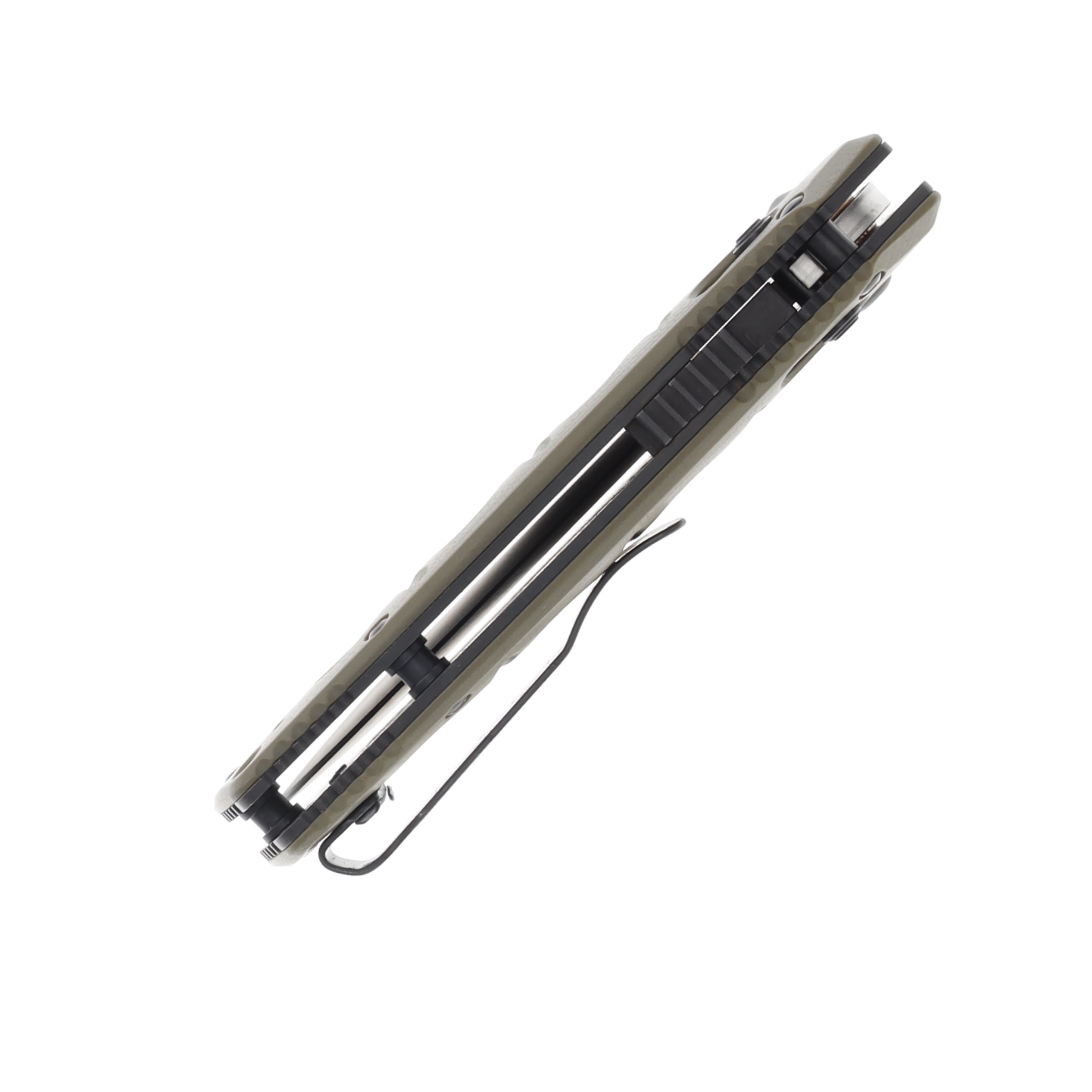 Benchmade Mini Adamas Out-The-Side Automatic Knife (CPM Cru-Wear | OD Green G-10) AUBM2730FE-2 View 6