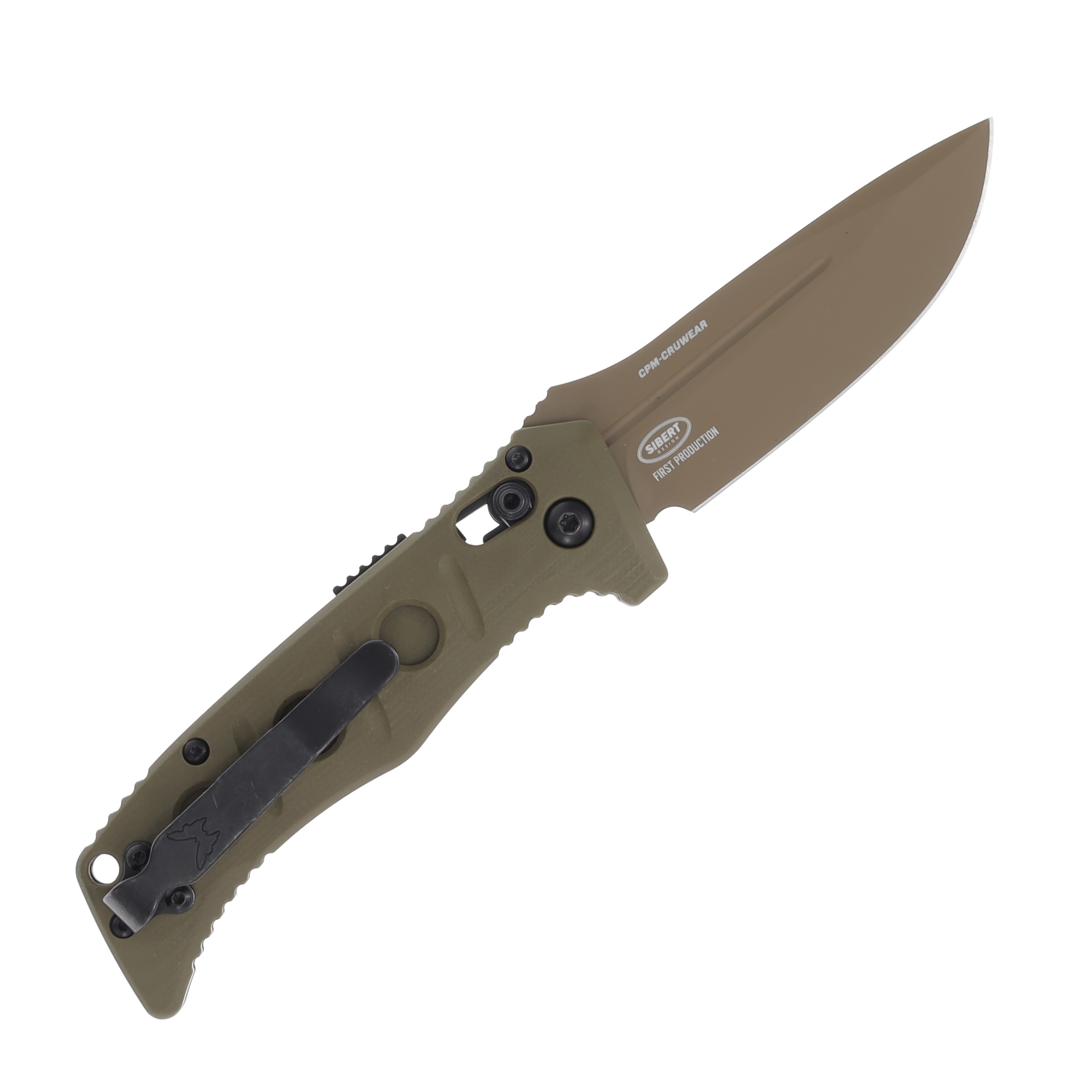 Benchmade Mini Adamas Out-The-Side Automatic Knife (CPM Cru-Wear | OD Green G-10) AUBM2730FE-2 View 2