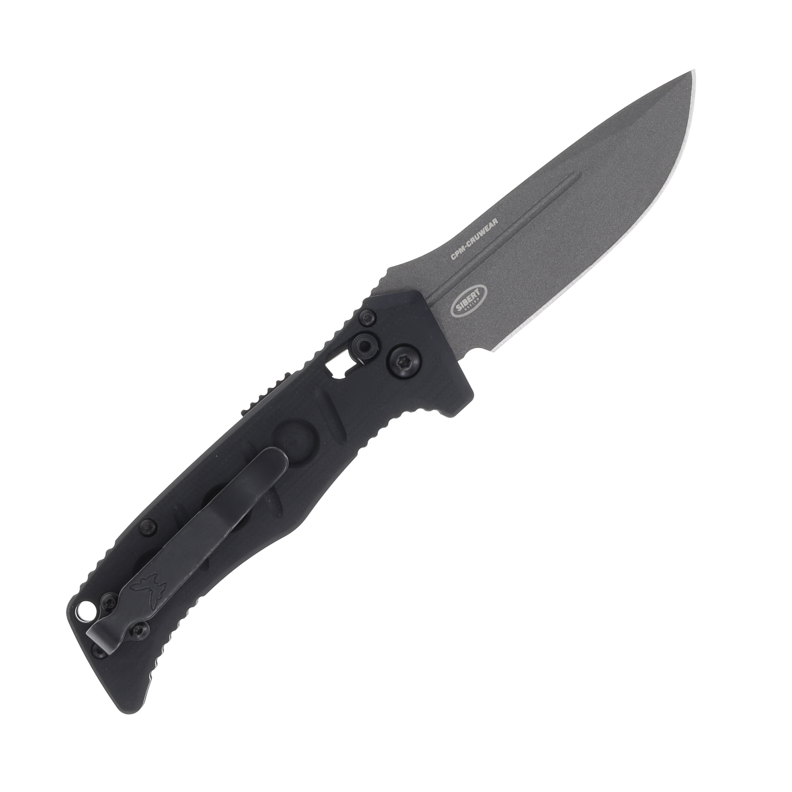 Benchmade Mini Adamas OTS Automatic Knife G-10 Black - 3.25in CPM Cru-Wear Tungsten Gray Drop Point Plain AUBM2730GY-1 View 2