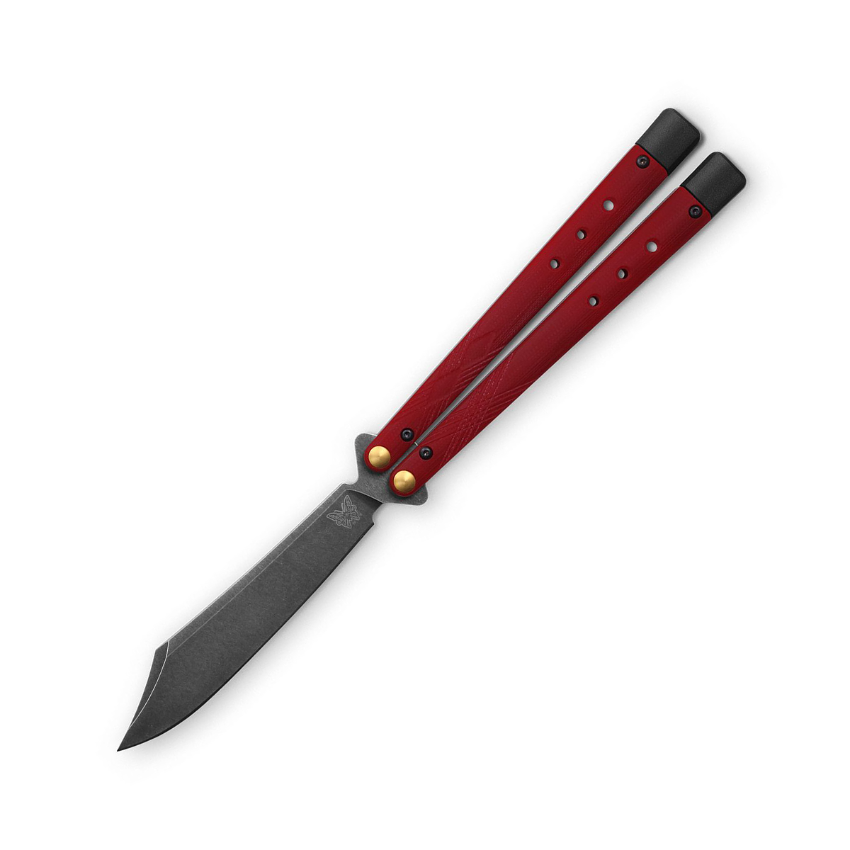 Benchmade Necron Balisong Folding Knife 4.59in Plain Ruby Red G10 BM99BK-1 View 1