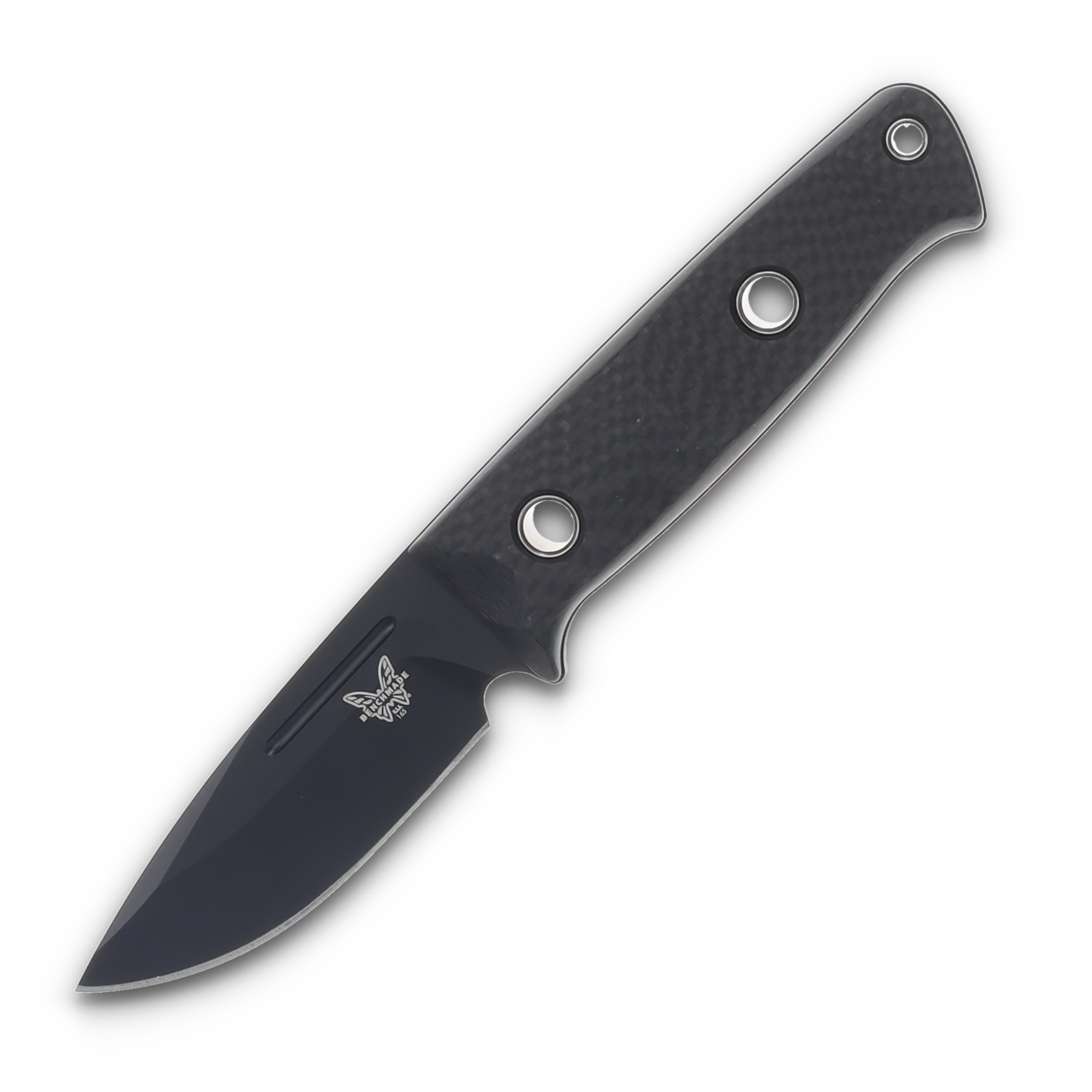 Benchmade 165BK Mini Bushcrafter Fixed Blade Shane Sibert Design Cerakote Cru-Wear/Carbon Fiber BM165BK View 3