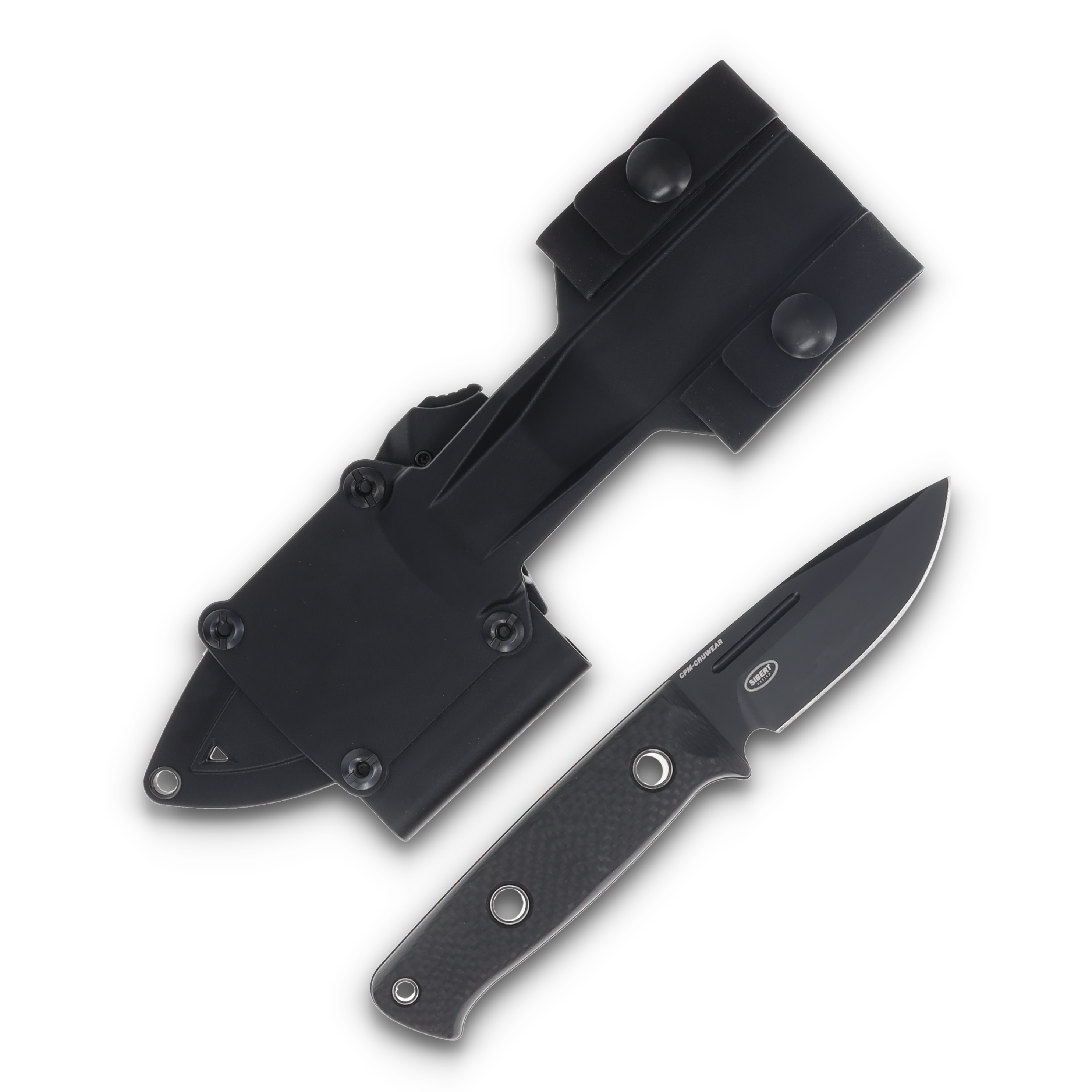 Benchmade 165BK Mini Bushcrafter Fixed Blade Shane Sibert Design Cerakote Cru-Wear/Carbon Fiber BM165BK View 2
