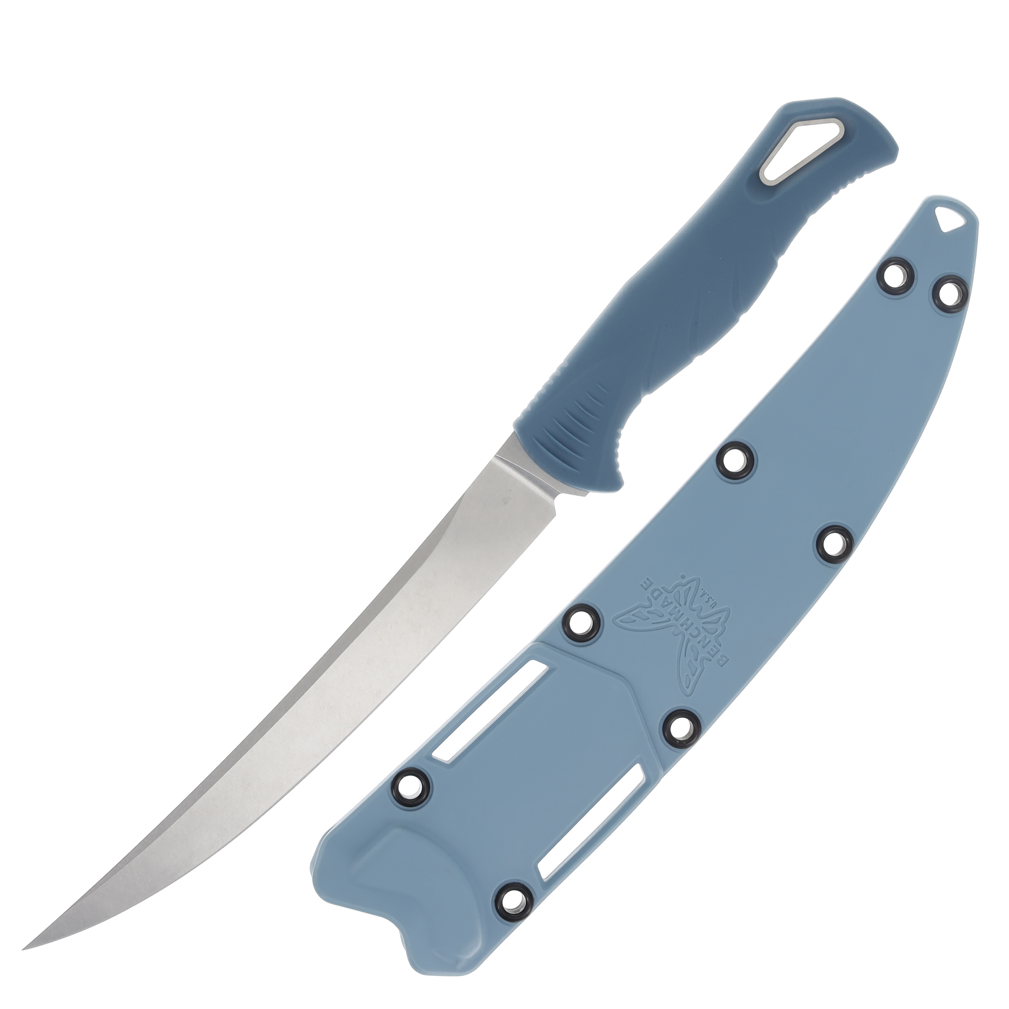 Benchmade Fishcrafter Fixed Blade Knife (7" Magnacut | Depth Blue Santoprene) BM18010 View 1
