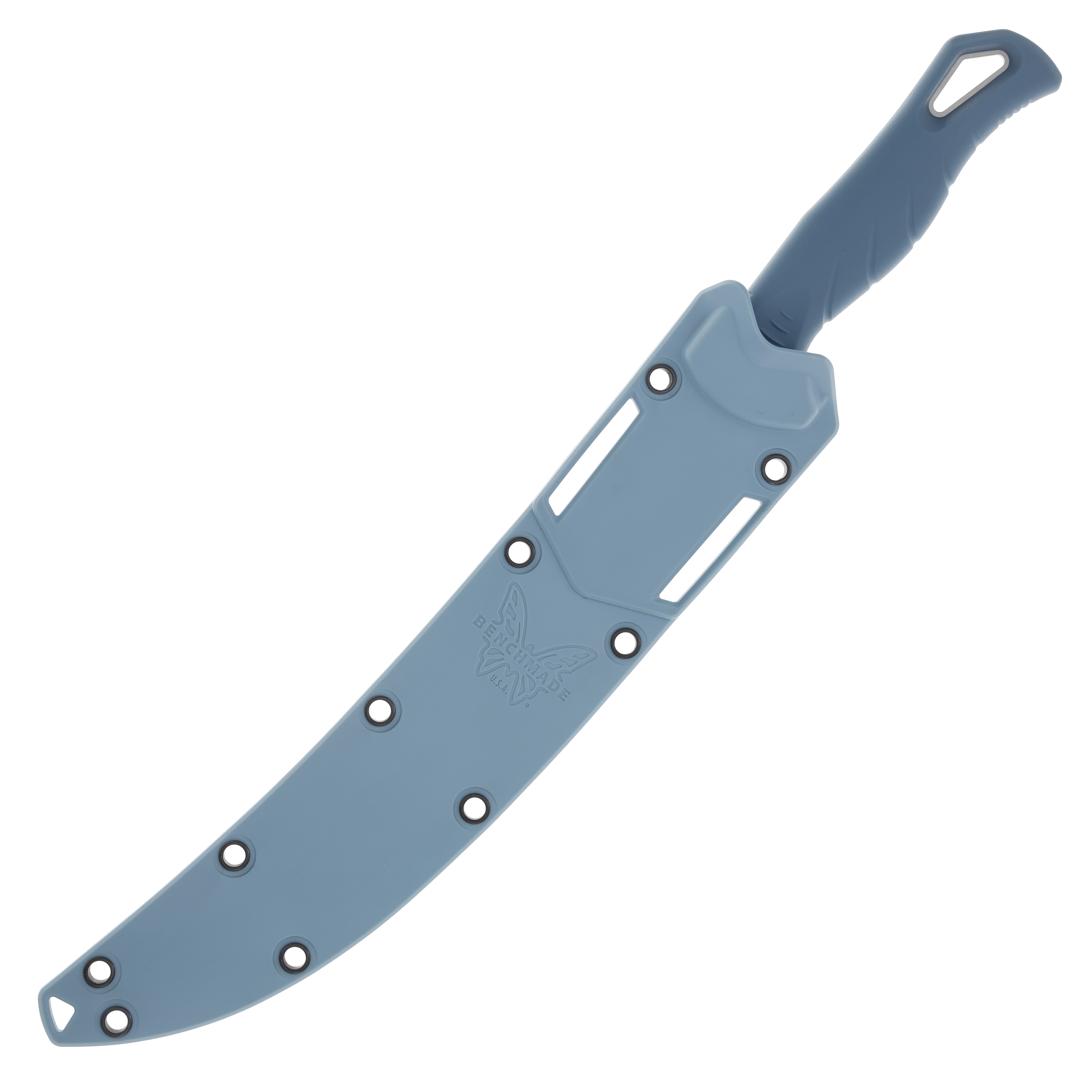 Benchmade Water Fishcrafter Fixed Blade Knife 9.05in Magnacut Stonewashed Depth Blue Santoprene BM18020 View 5
