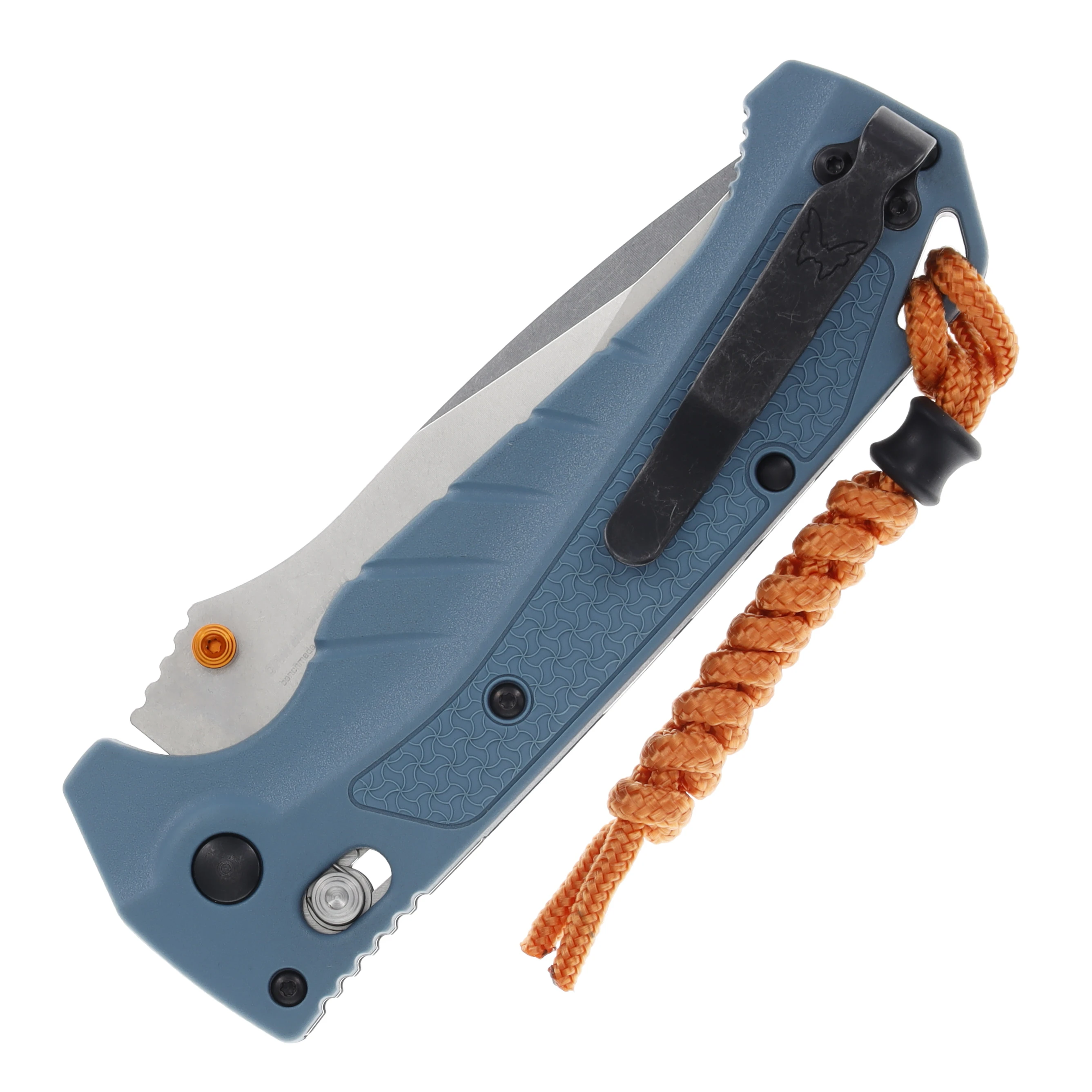 Benchmade Adira Folding Knife 3.88in Stonewash MagnaCut Depth Blue Grivory BM18060 View 4