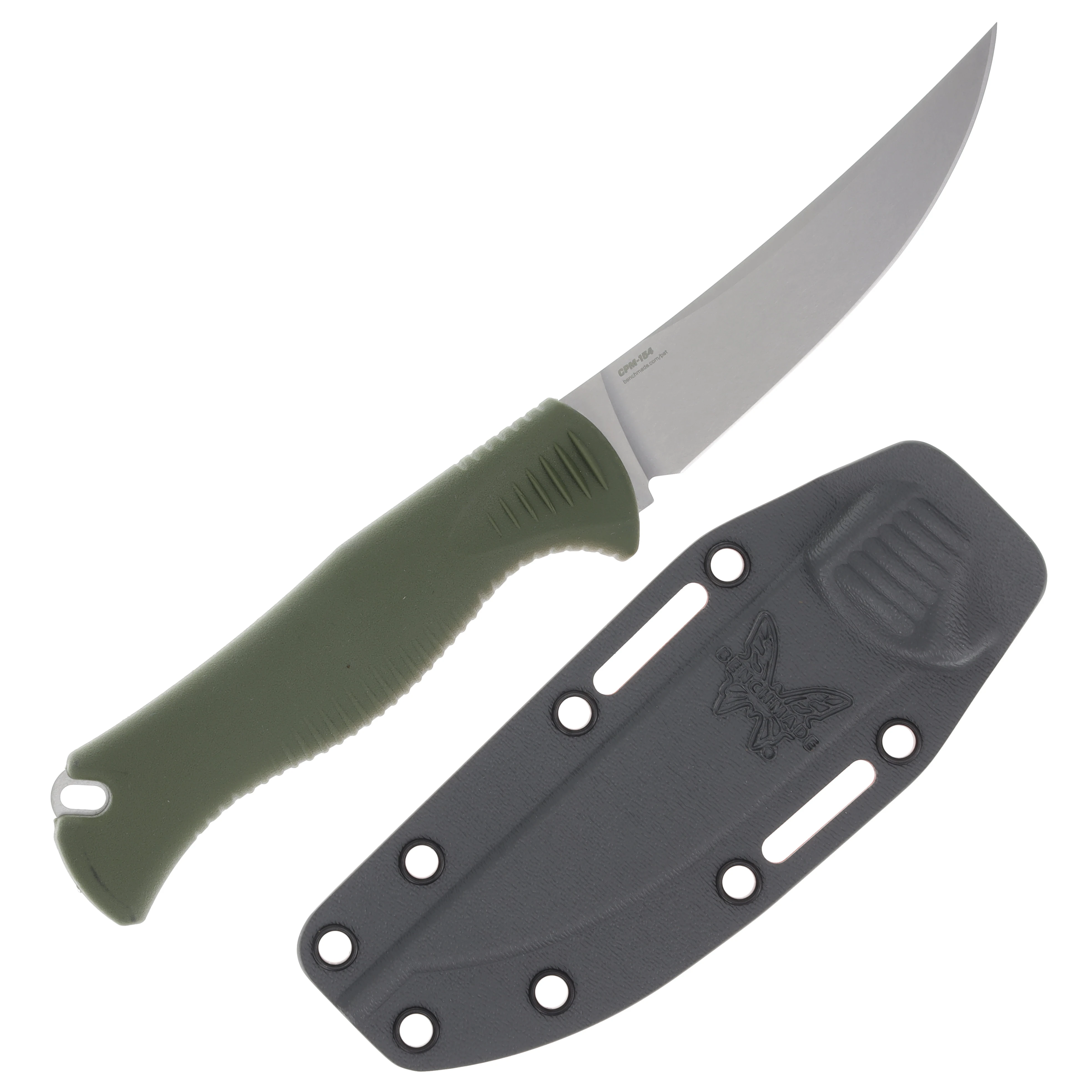 Benchmade Meatcrafter Dark Olive 4.01in Plain Stonewash Trailing Point BM15505 View 2