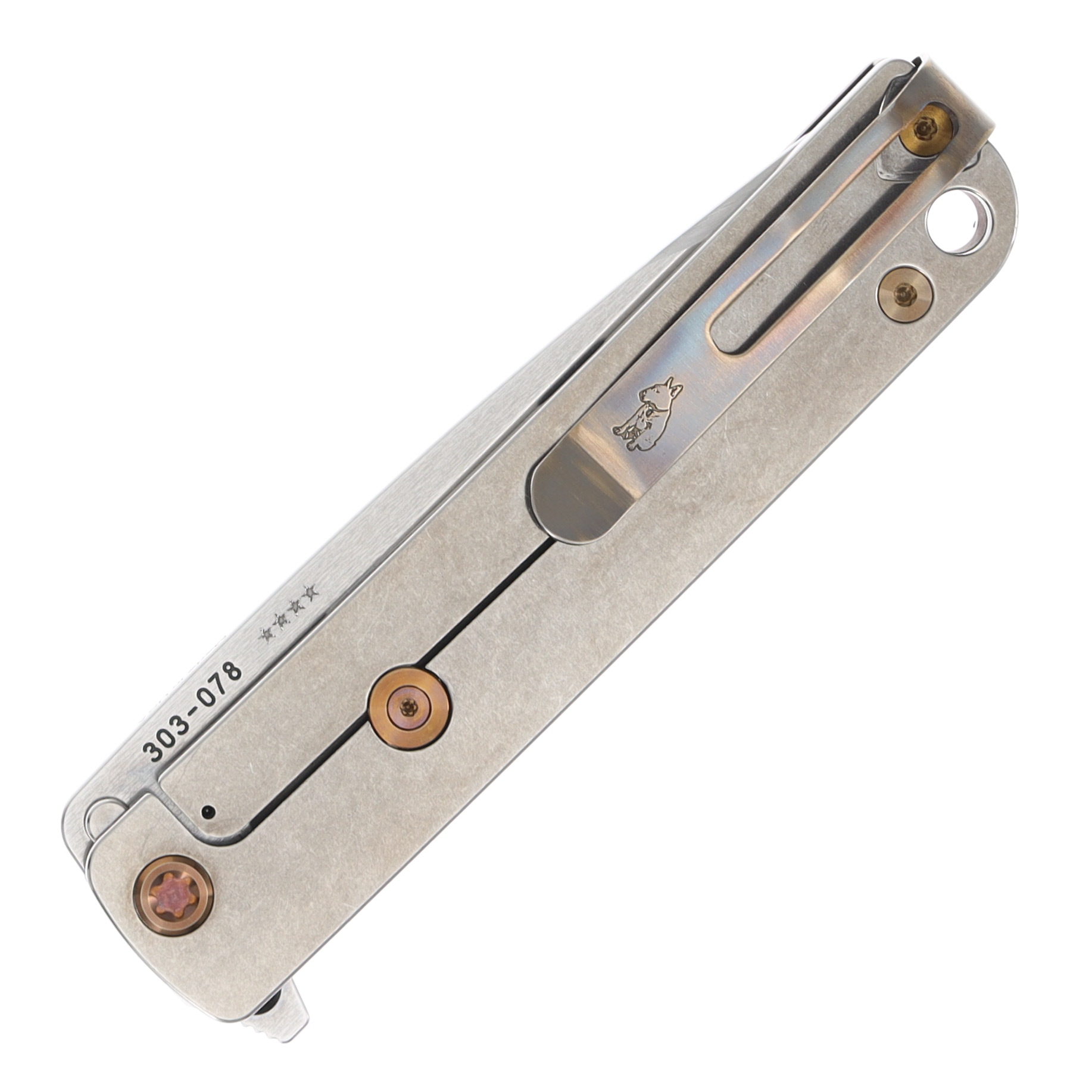 Medford M-48 Framelock Folding Knife (Tumbled S45VN | Red Handles | Bronze Hardware) MK2124TQ-41TM-T1C1-Q4 View 2