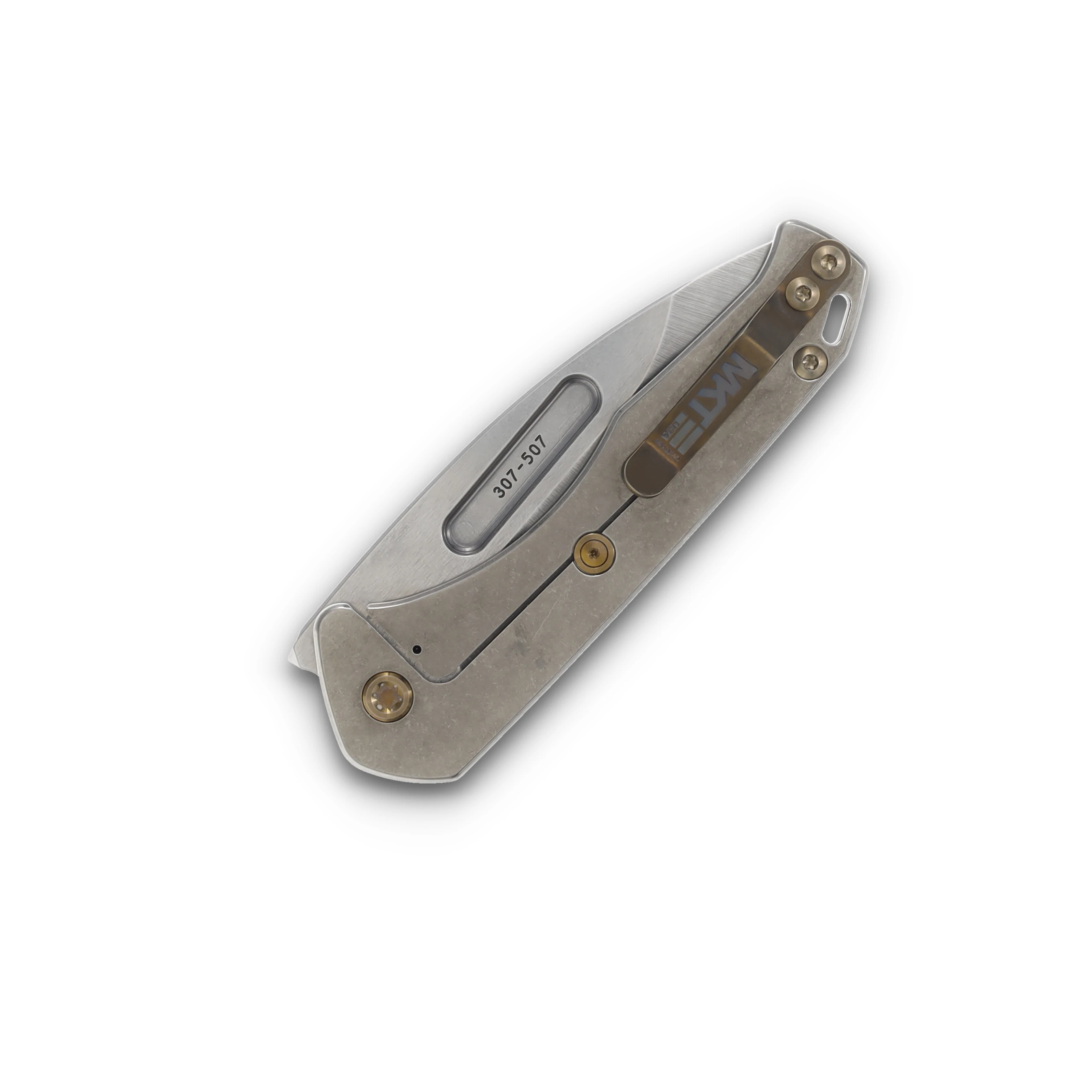 Medford Praetorian Slim Framelock Folding Knife (Tumbled S45VN | Tumbled Betsy Ross Flag | Bronze Hardware) MK2084TD-01TM-T1C1-Q4 View 6