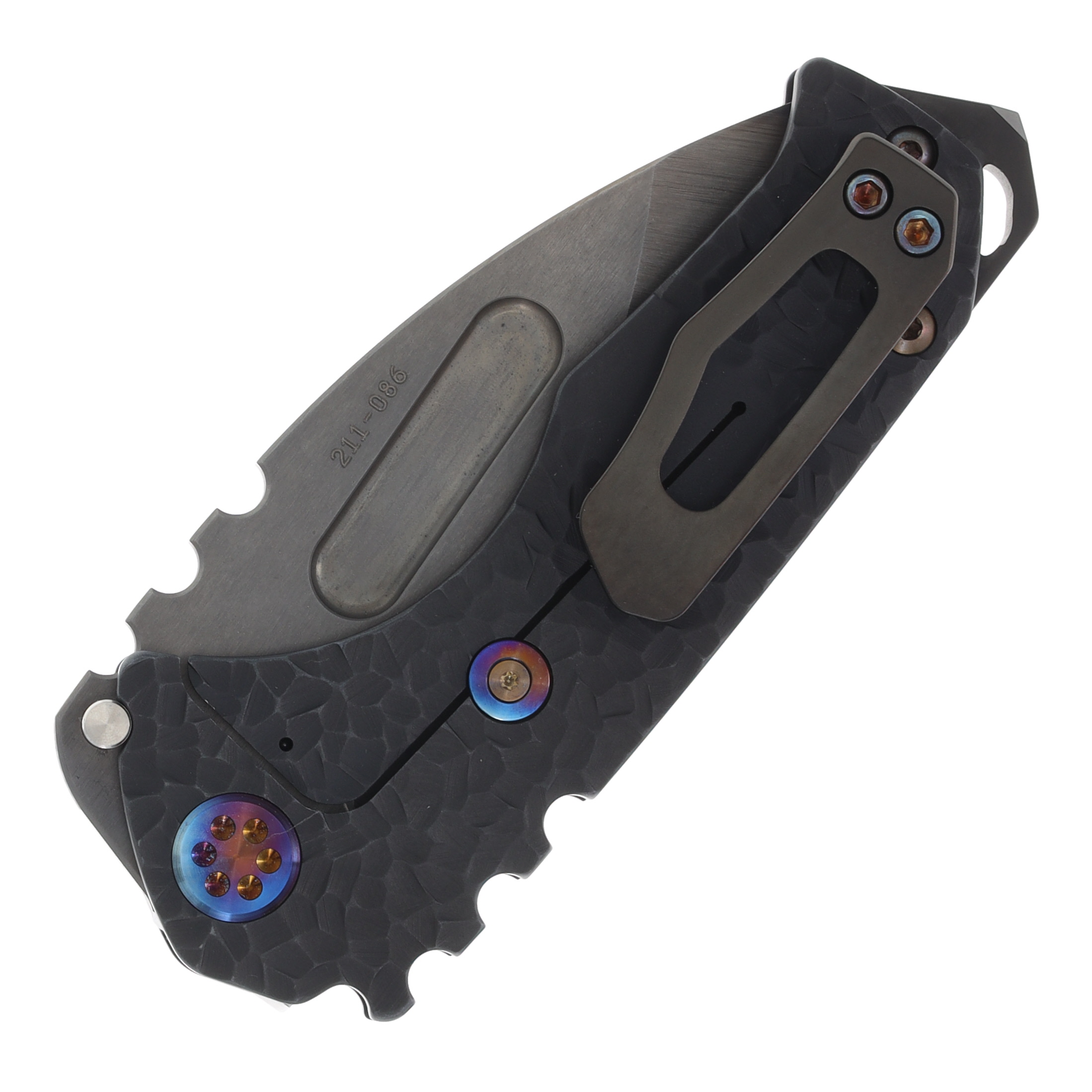 Medford Praetorian Genesis T Framelock Folding Knife Vulcan S45VN/Hammered PVD Handles with Flamed Hardware MK0294VD-30PV-TFCP-BP View 2