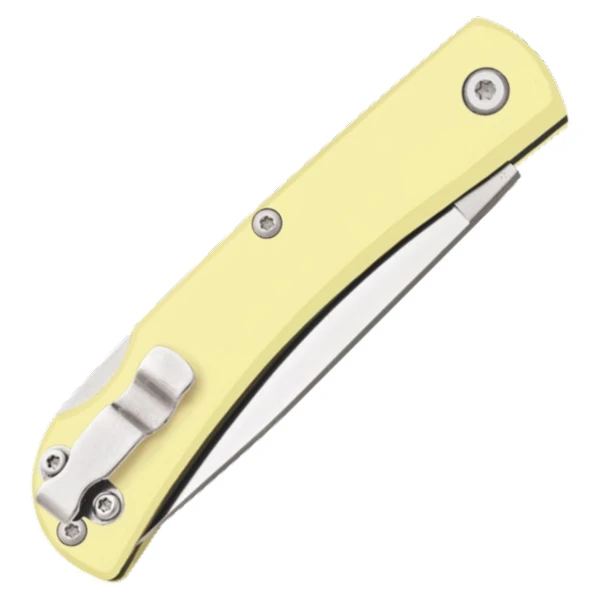 Bear & Son Yellow Large Farmhand Lockback Folding Knife BRC338L View 2