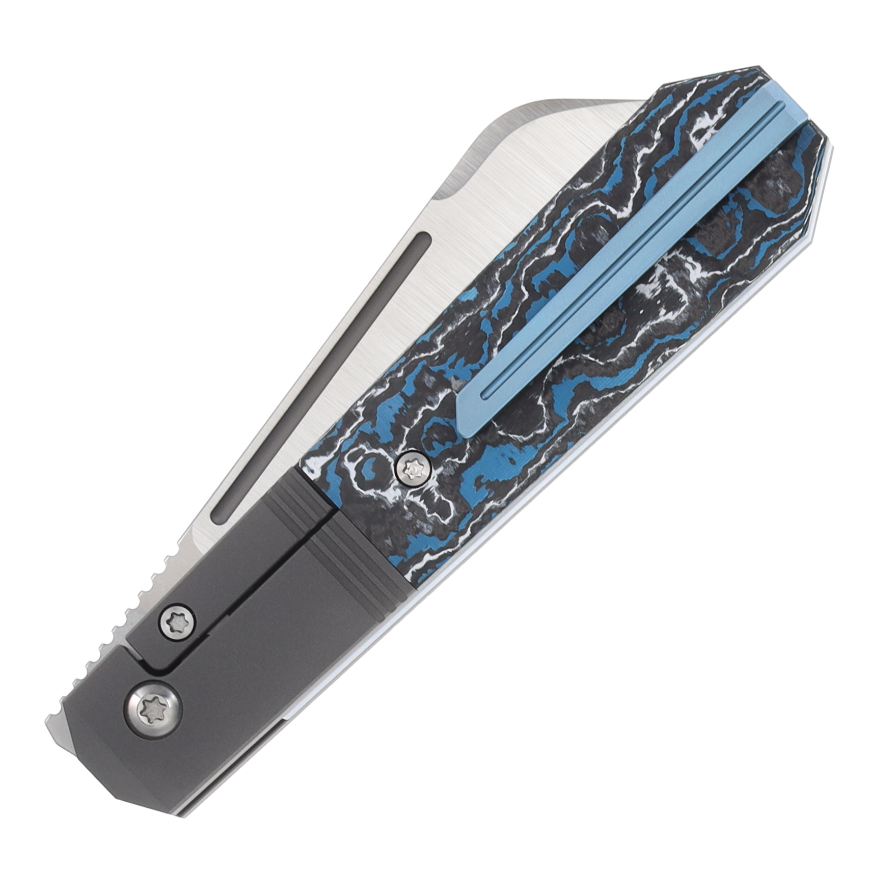 Jack Wolf Knives After Hours Jack Frost Fat Carbon 3.15in Plain Satin Sheepsfoot AFTER-01-FC-FROST View 6