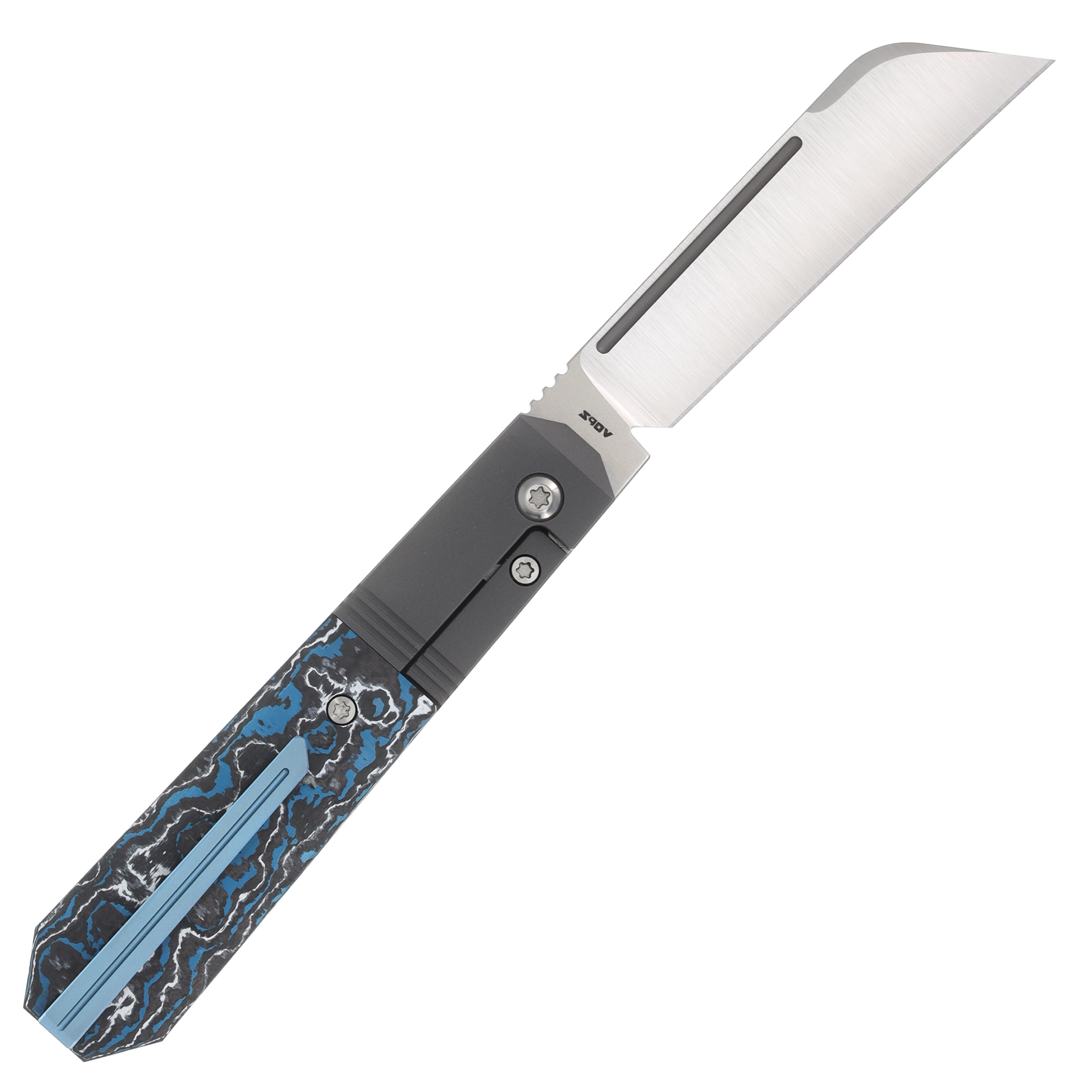 Jack Wolf Knives After Hours Jack Frost Fat Carbon 3.15in Plain Satin Sheepsfoot AFTER-01-FC-FROST View 4