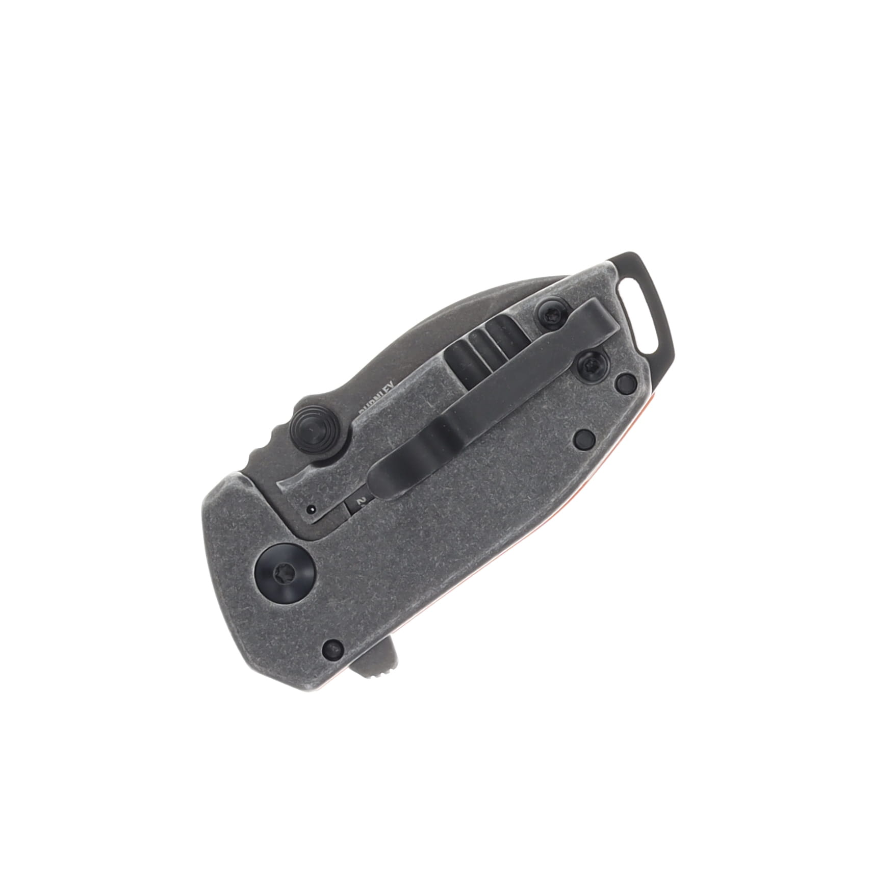 CRKT Squid Compact Orange and Black 1.75in Plain Black Stonewash Drop Point CR2486 View 3