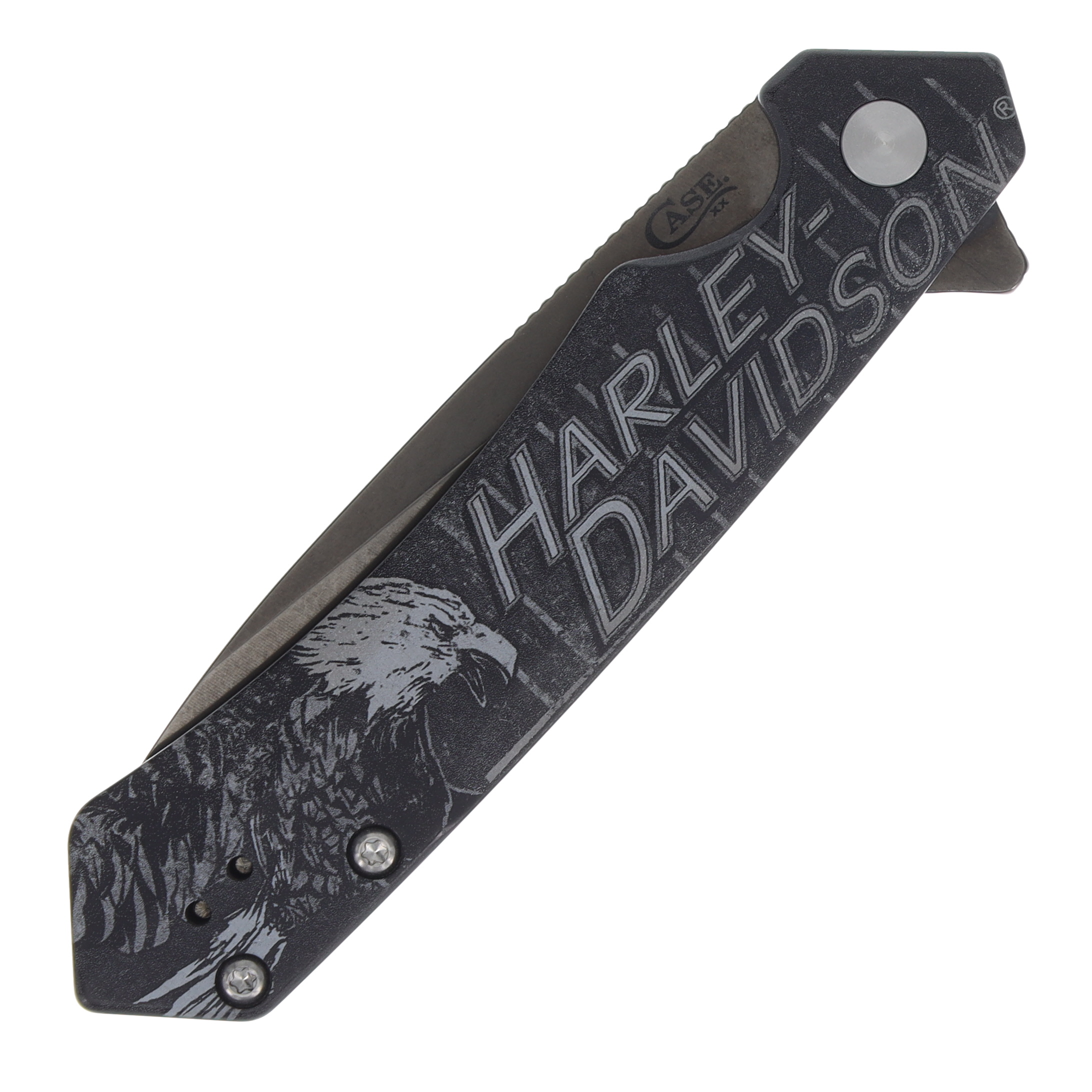 Case XX Kinzua Folding Knife Dark Stonewash S35VN Tanto Harley-Davidson Black Eagle CA52260 View 5