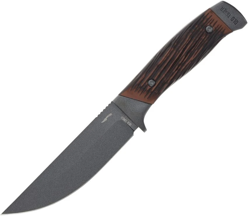 Old Timer Frontier Fixed Blade Knife 5 Inch Plain Drop Point Clam Pack 1209456 View 1