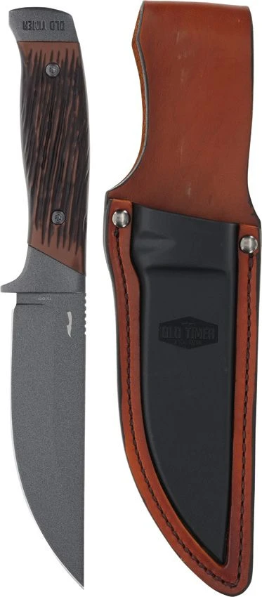 Old Timer Frontier Fixed Blade Knife 5 Inch Plain Drop Point Clam Pack 1209456 View 2