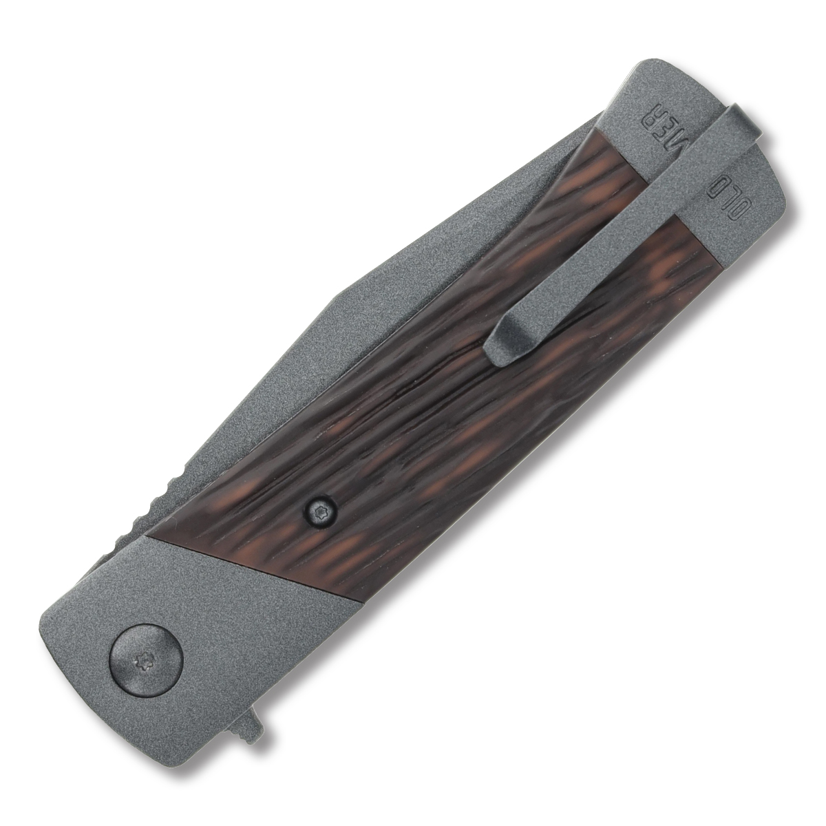 Old Timer Frontier Series 134OTF Brown – Gray 3.5in Plain Gray Clip Point 1209461 View 3