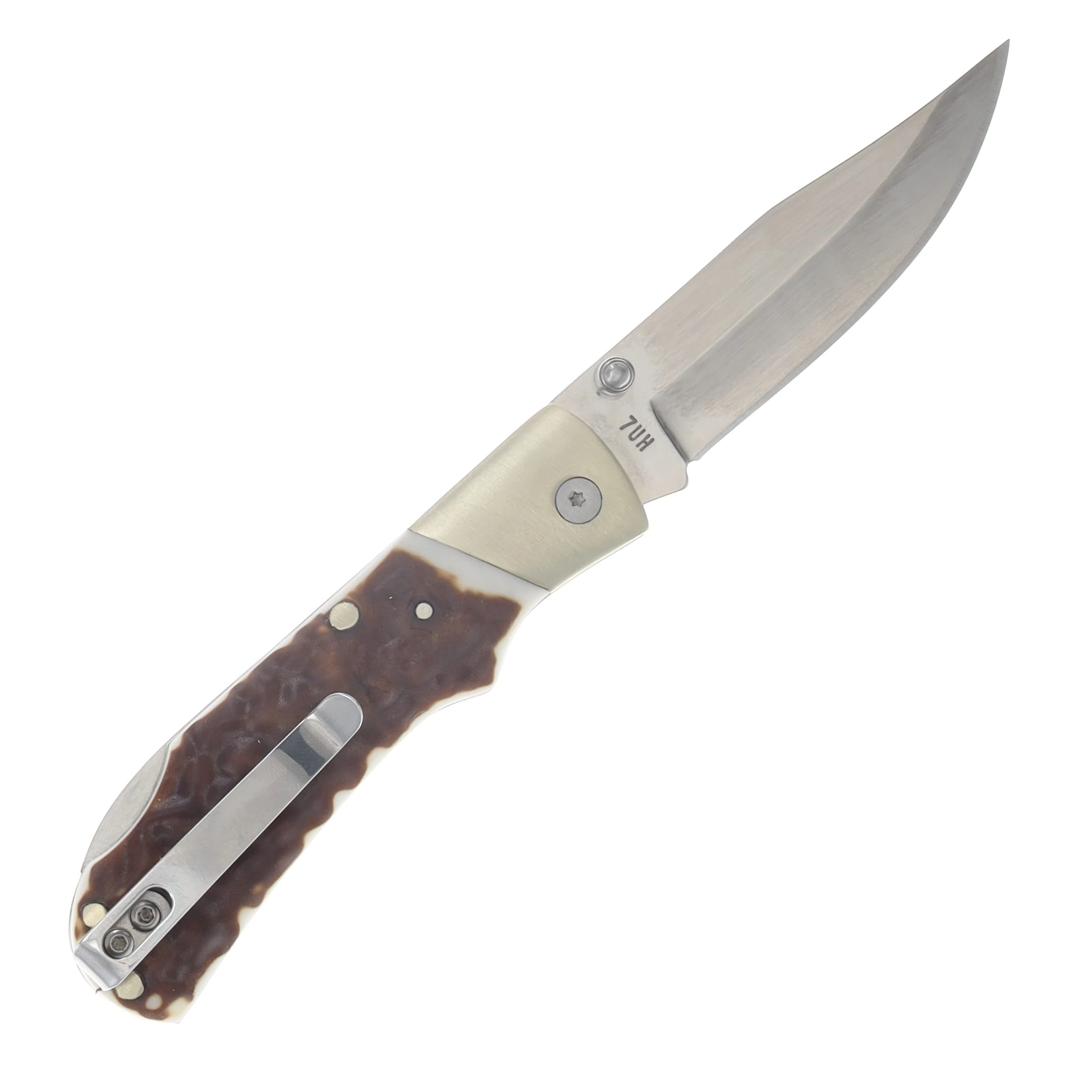 Uncle Henry Next Gen Series 7UH Staglon 3in Plain Polished Clip Point 1209470 View 2