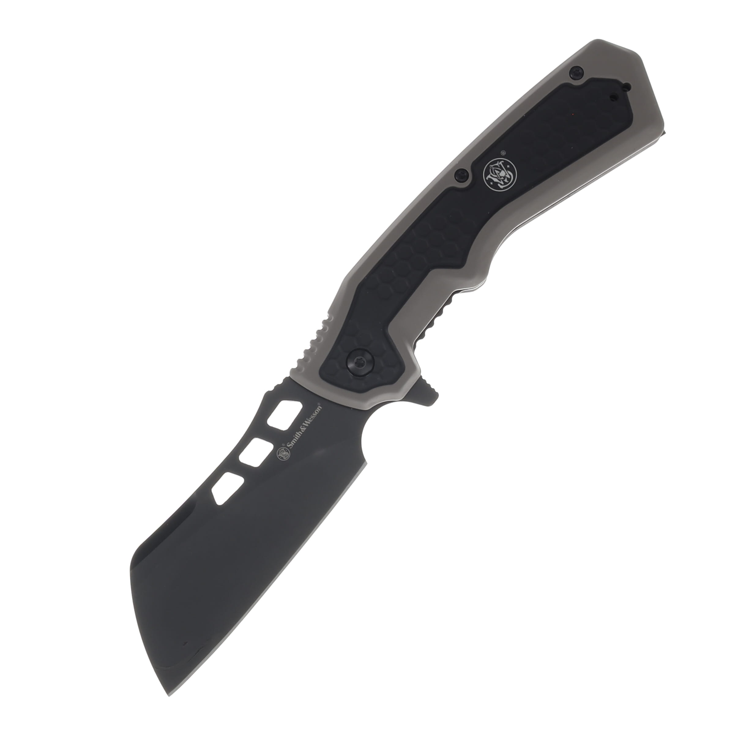 Smith & Wesson Extraction & Evasion Gray – Black 3.5in Plain Black Cleaver 1205012 View 1