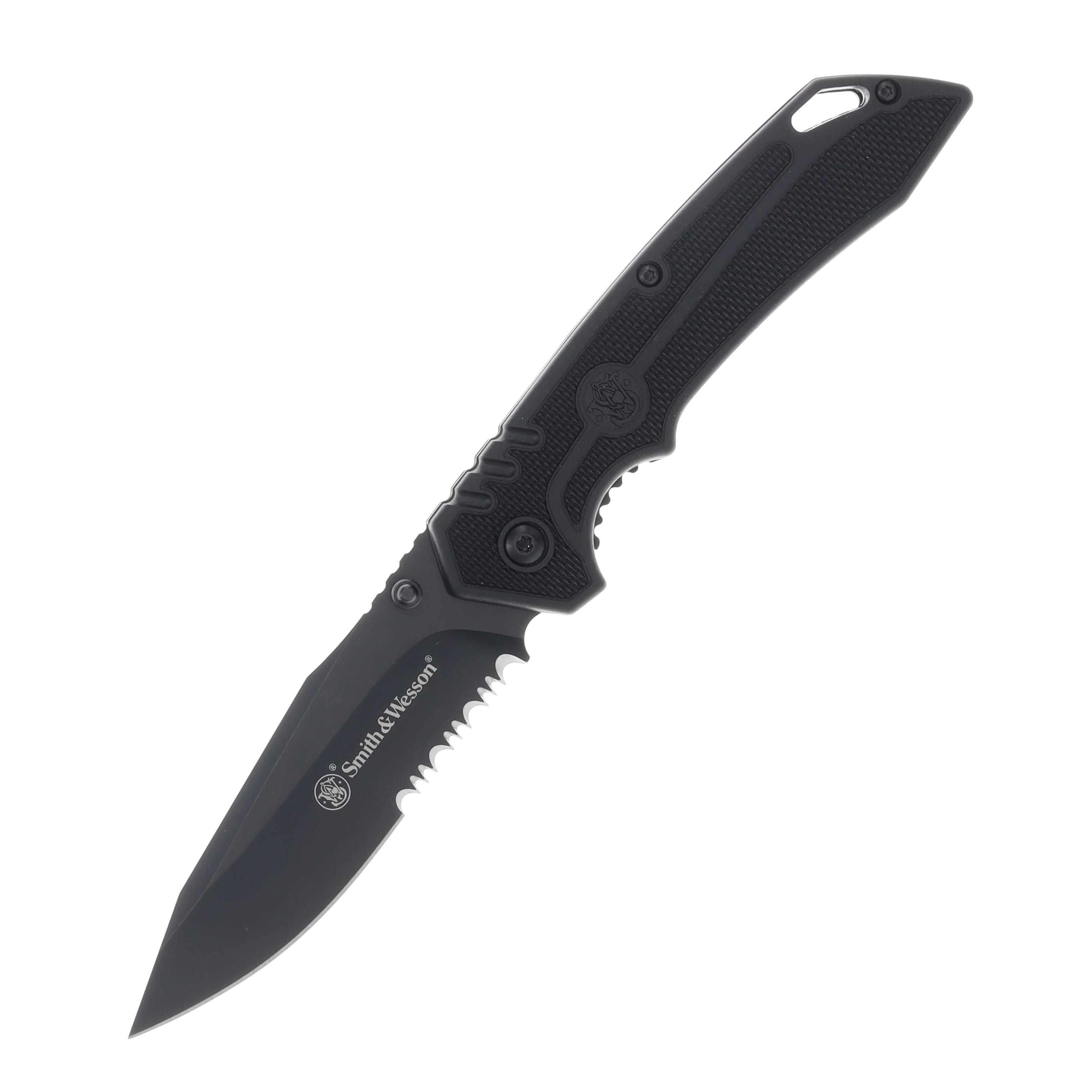 Smith & Wesson Special Ops 3.5in Black Partially Serrated Clip Point 1209514 View 1