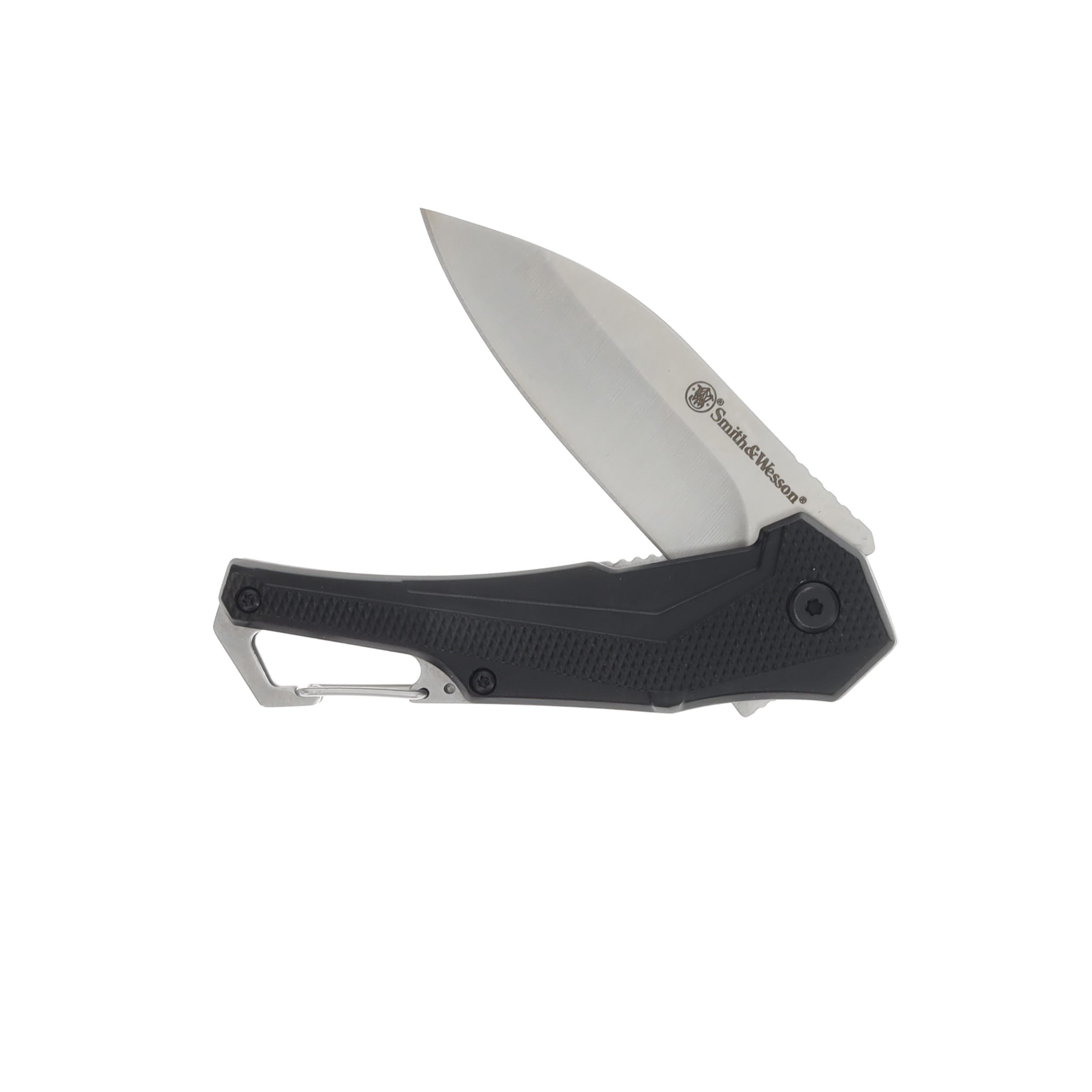 Smith & Wesson Oasis Carabiner Folding Knife 3in Satin Wharncliffe 1208418 View 2