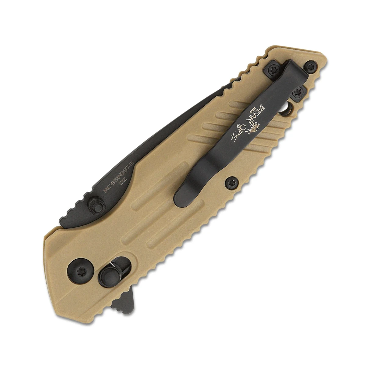 Bear & Son Rancor IX Desert Sand 2.75 Inch Plain Black Drop Point BRMC-950-DS7-B View 2