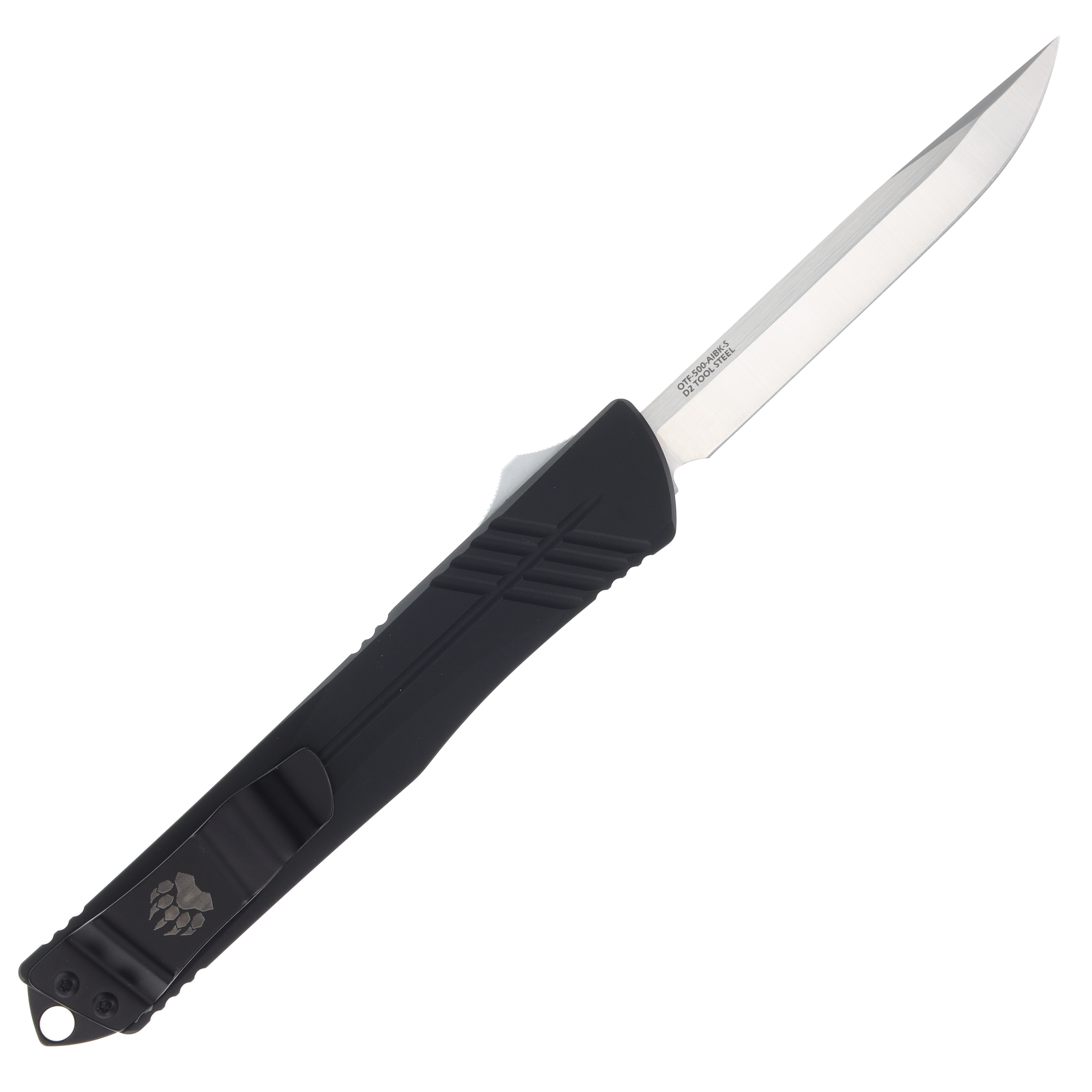 Bear & Son Double Clutch V OTF Automatic Knife Satin D2/Black Aluminum OTF-500-ALBK-S View 2